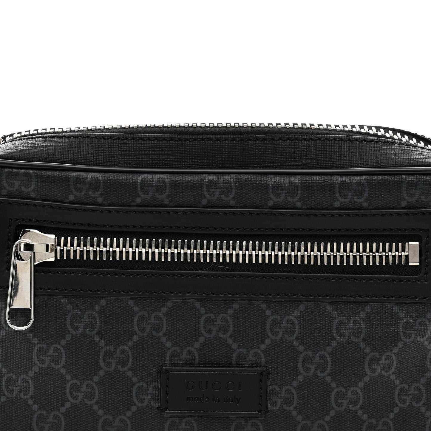 Soft GG Supreme Monogram Web Belt Bag Black Grey