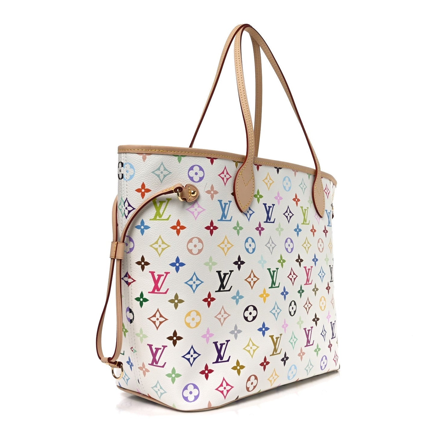 LV X TM Monogram Multicolor Neverfull MM White