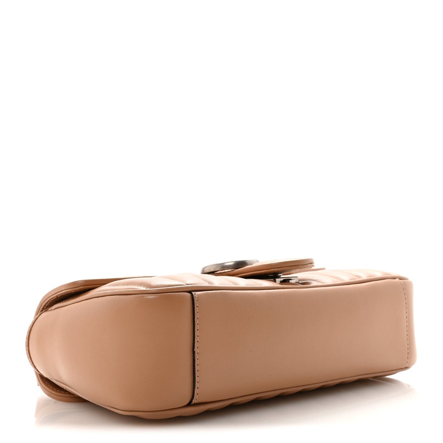 Calfskin Matelasse Aria Small GG Marmont Shoulder Bag Camelia