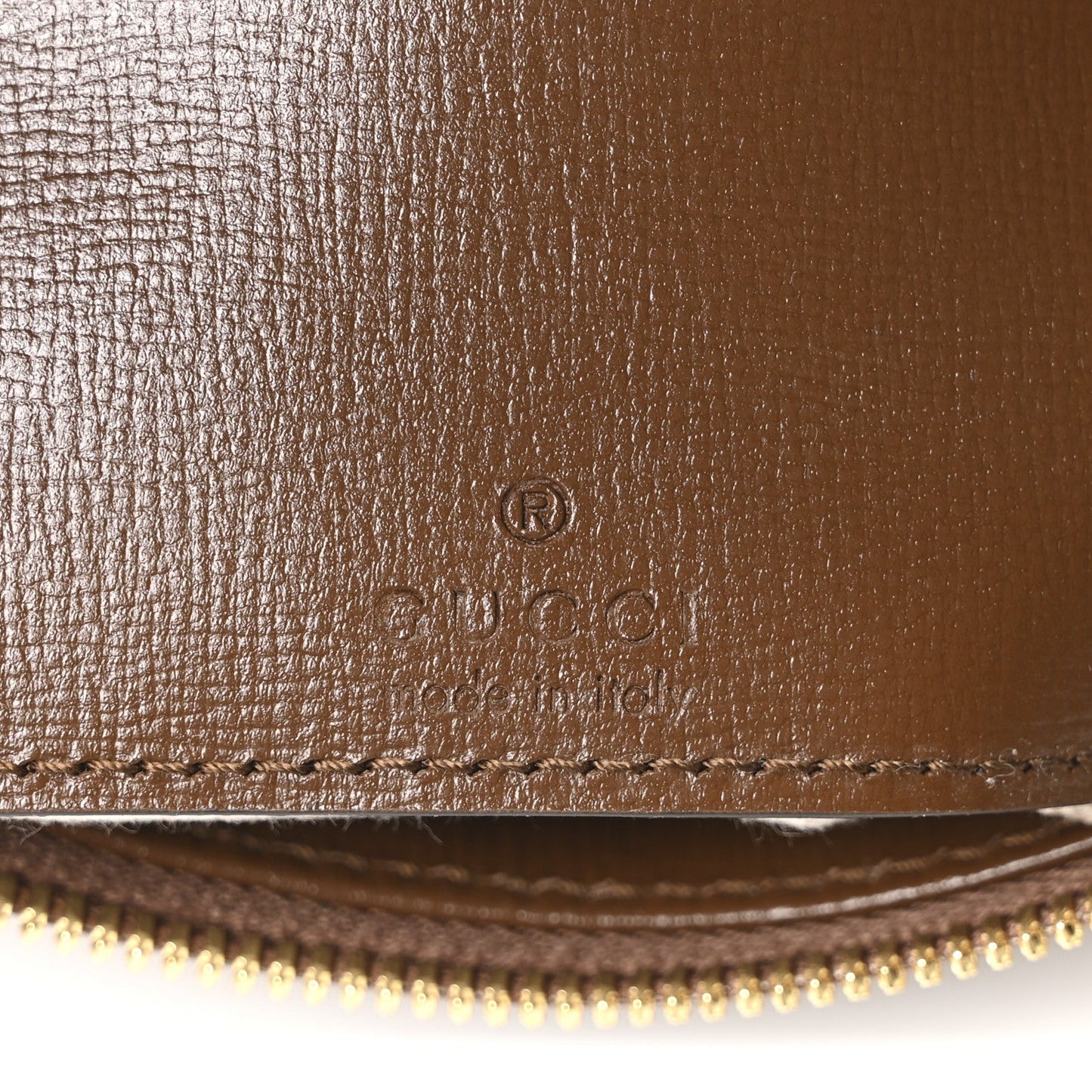 GG Supreme Monogram Azalea Calfskin Small Retro Interlocking G Wristlet Messenger Bag Beige Ebony Brown Sugar