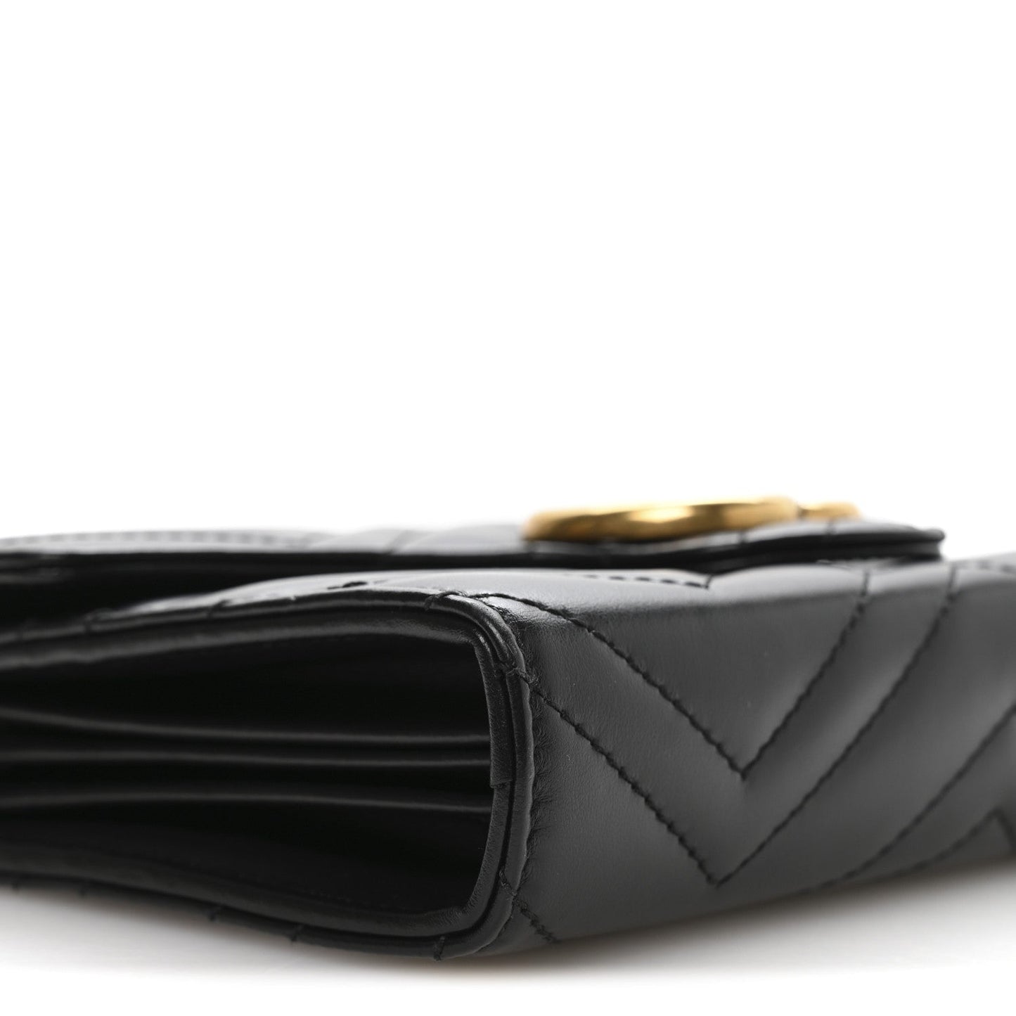 Calfskin Matelasse GG Marmont Chain Wallet Black
