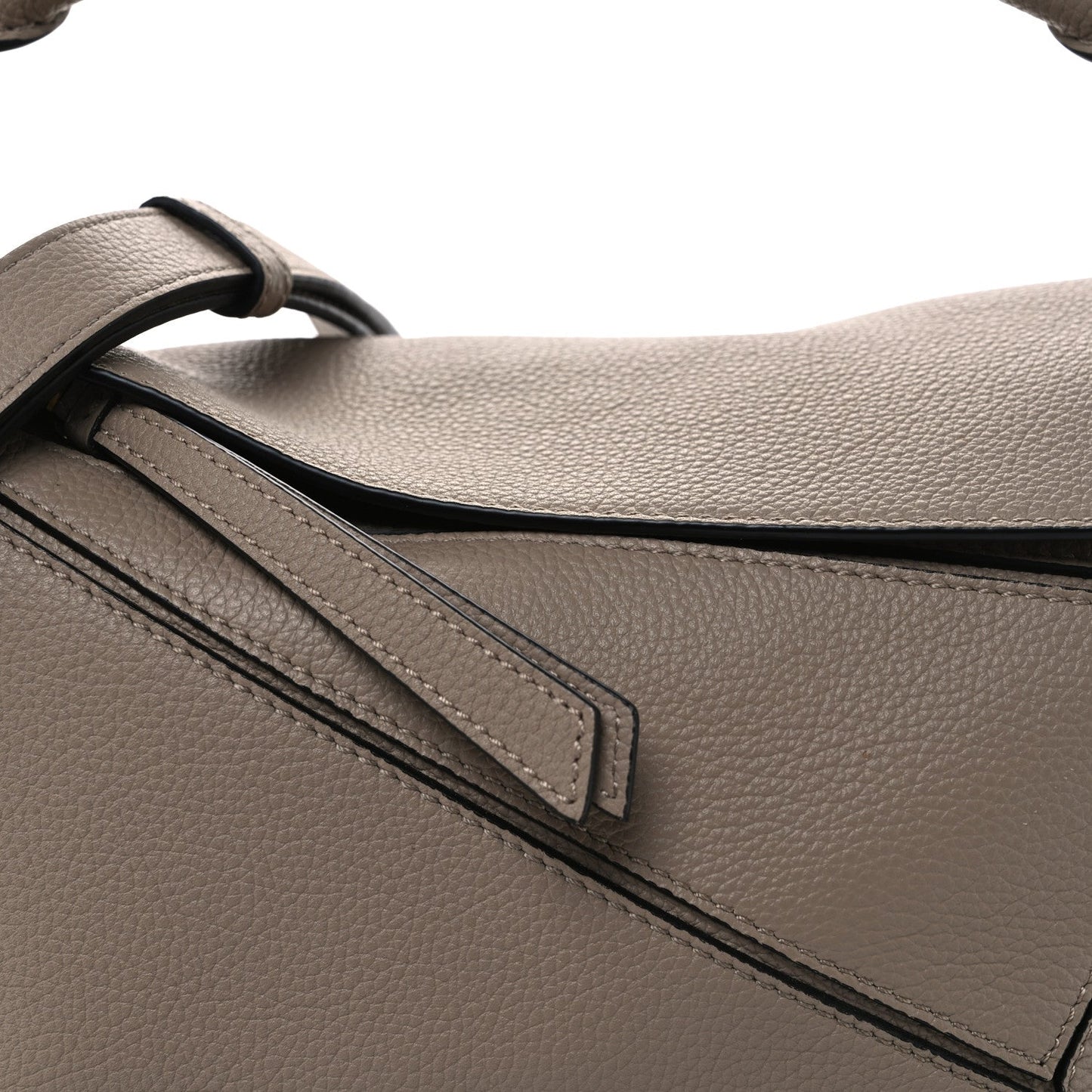Grained Calfskin Small Puzzle Bag Sand