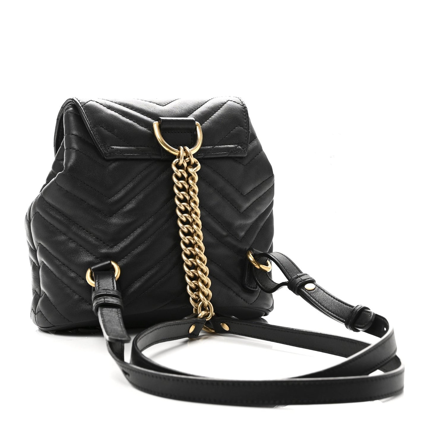 Calfskin Matelasse GG Marmont Flap Backpack Black