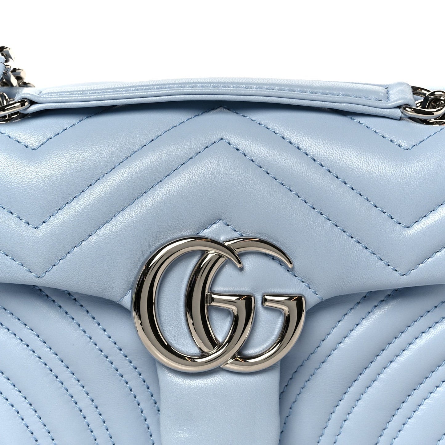 Lambskin Matelasse Small GG Marmont Shoulder Bag Porcelain Light Blue