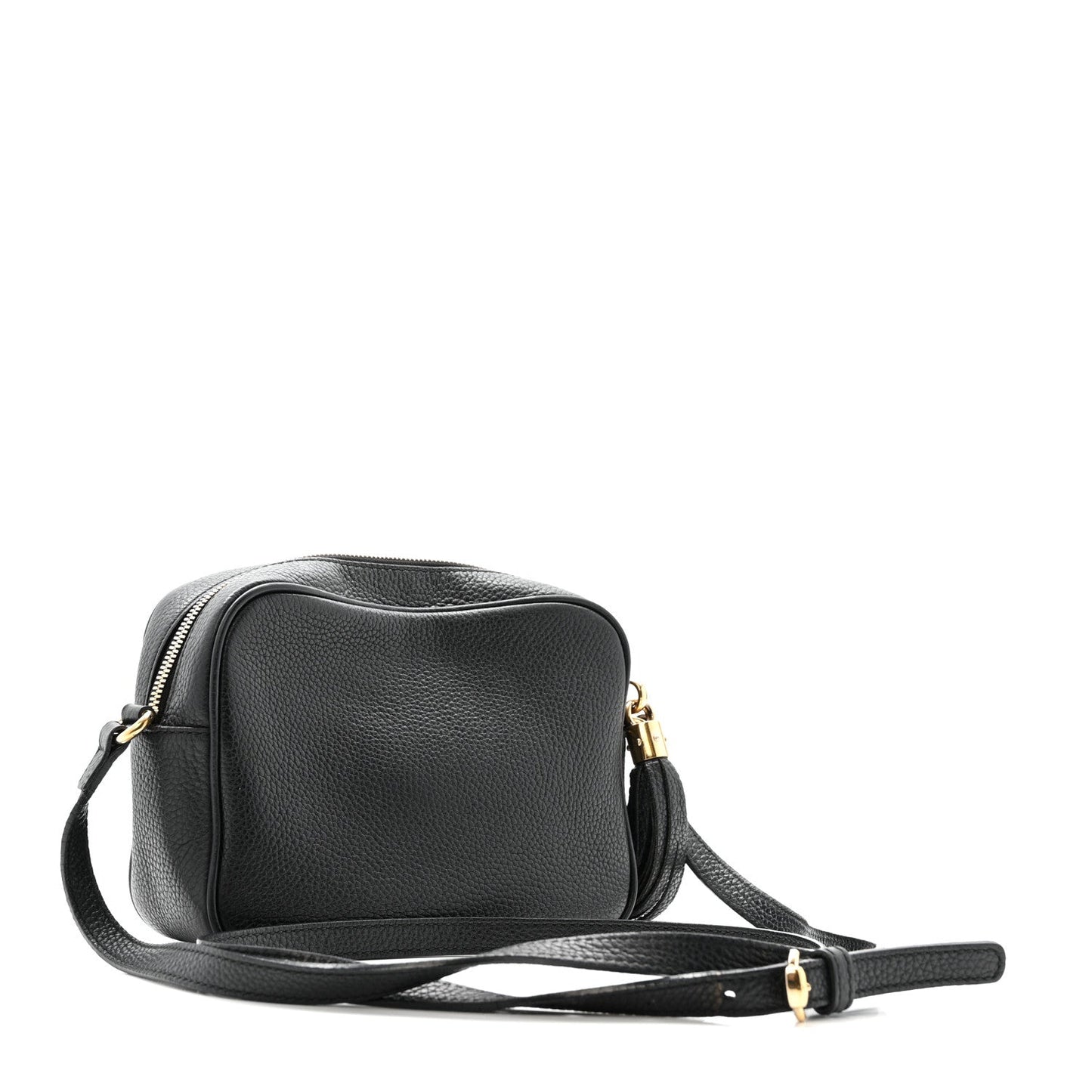 Pebbled Calfskin Small Soho Disco Bag Black