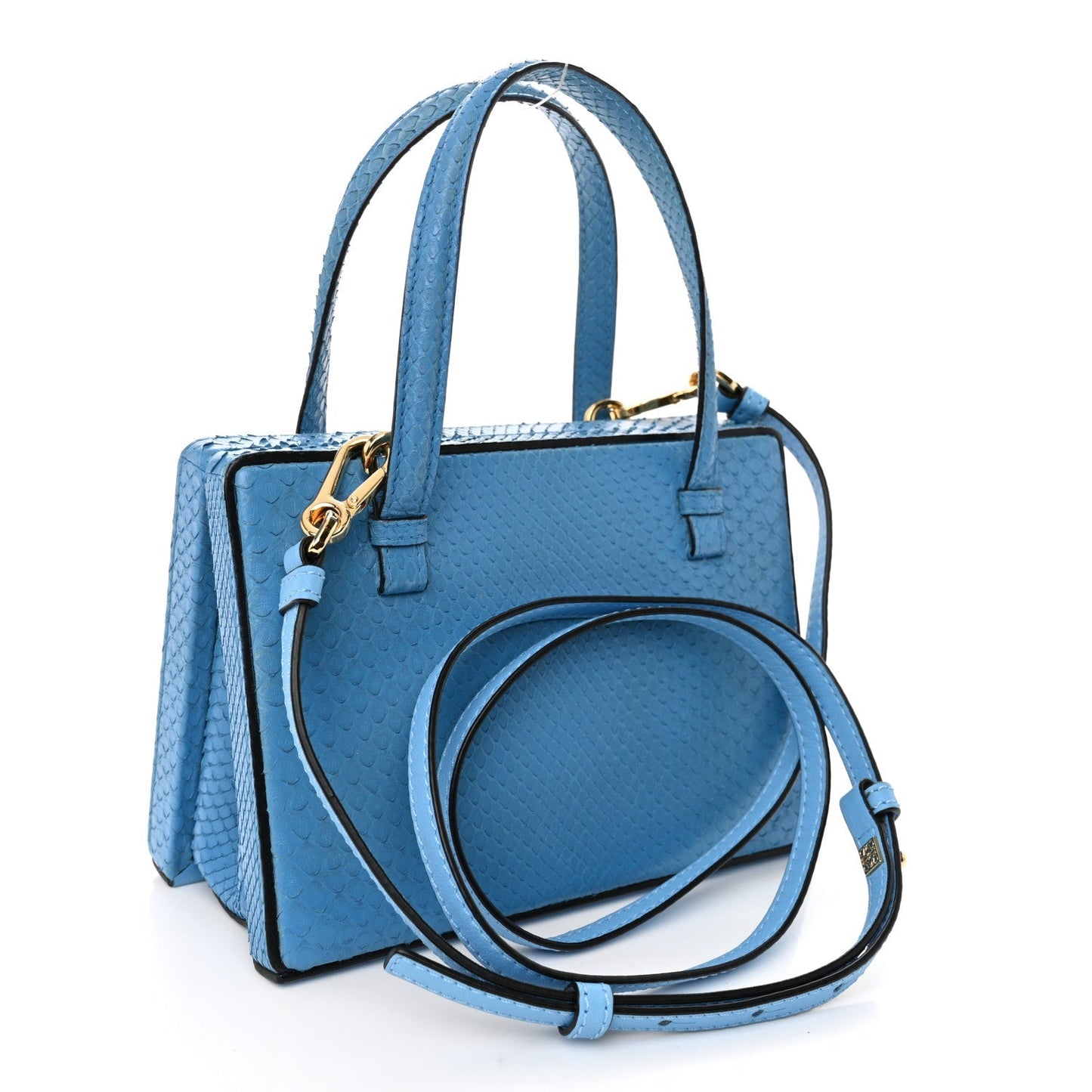 Snakeskin Small Postal Bag Sky Blue