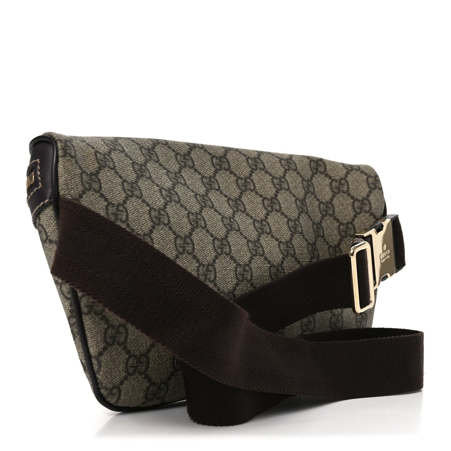 GG Supreme Monogram Belt Bag Dark Brown