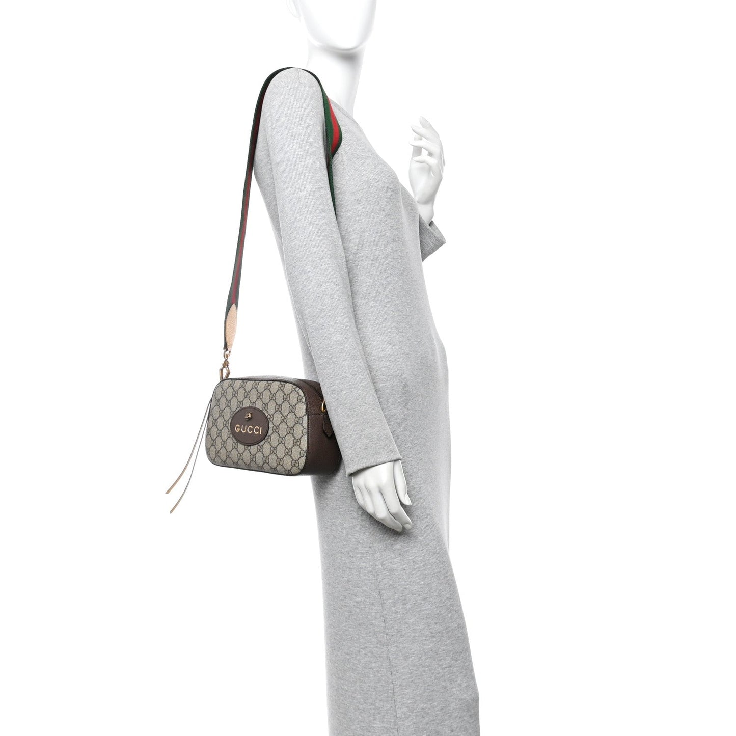 GG Supreme Monogram Web Neo Vintage Shoulder Bag Beige New Acero Crop