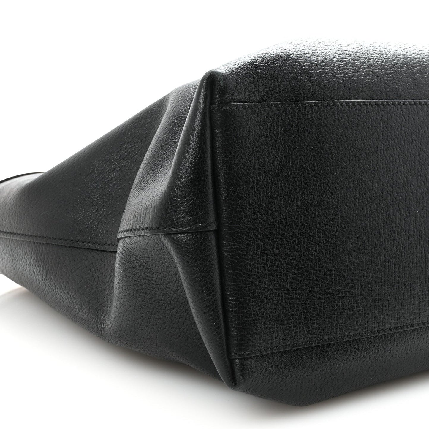 Textured Calfskin Web Medium Ophidia Shopping Tote Black