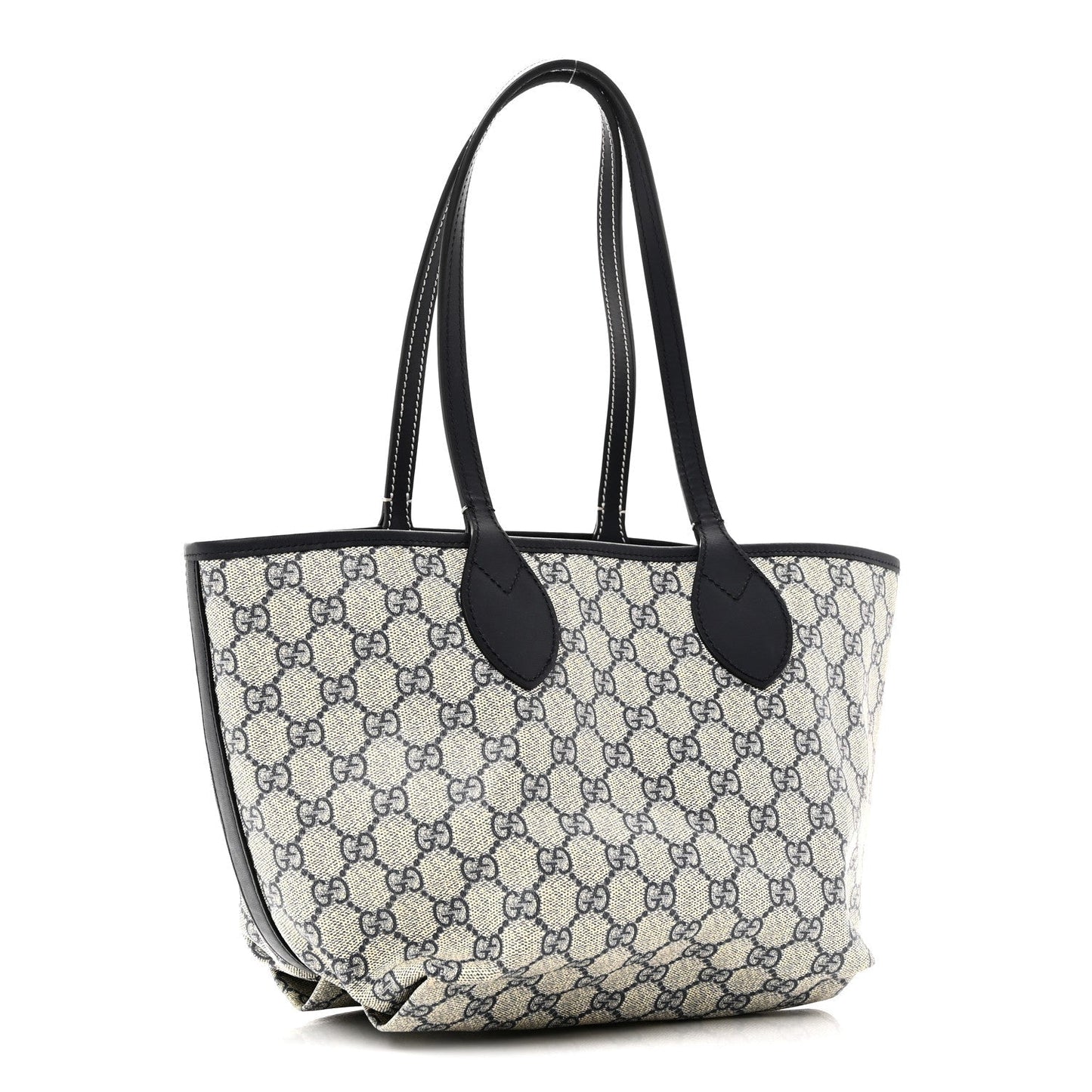 GG Supreme Monogram Denim Small Totissima Reversible Tote Beige Blue