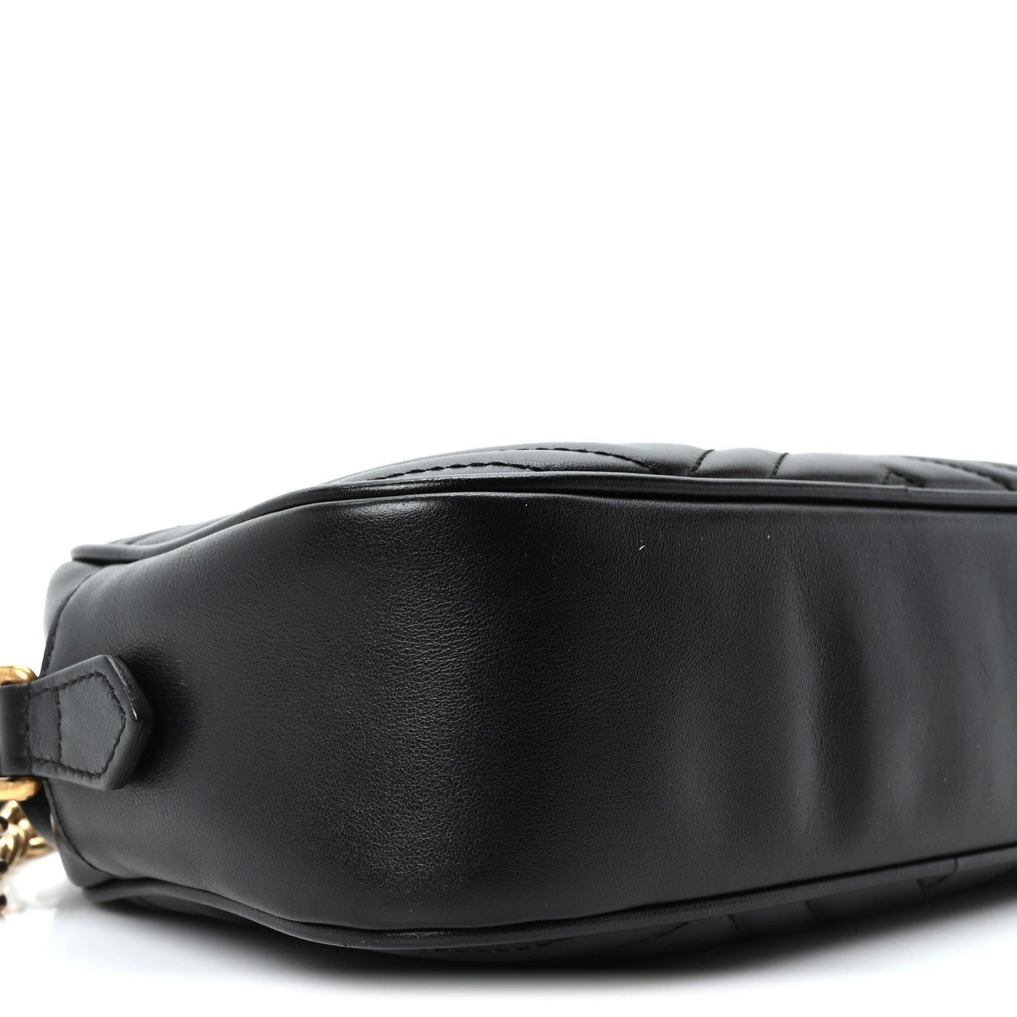 Calfskin Matelasse Small GG Marmont Chain Shoulder Bag Black