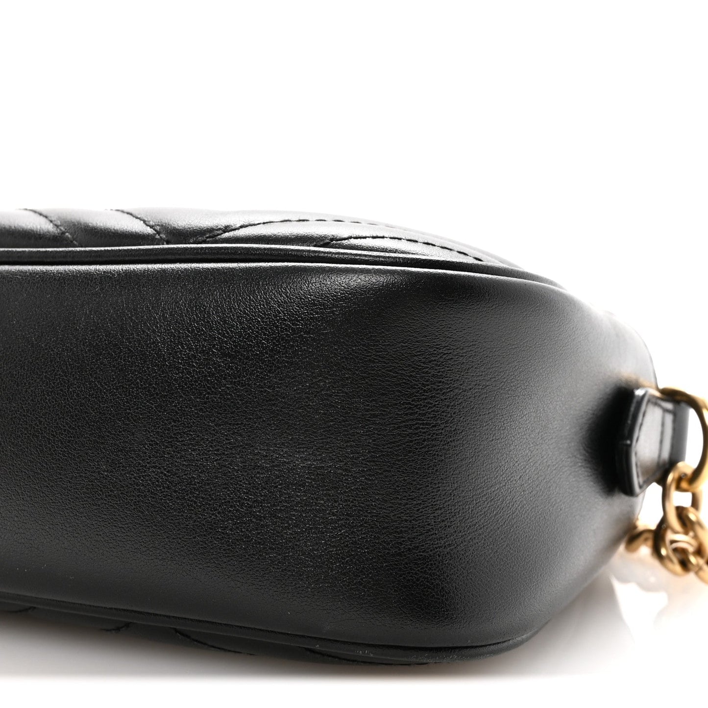 Calfskin Matelasse Small GG Marmont Chain Shoulder Bag Black