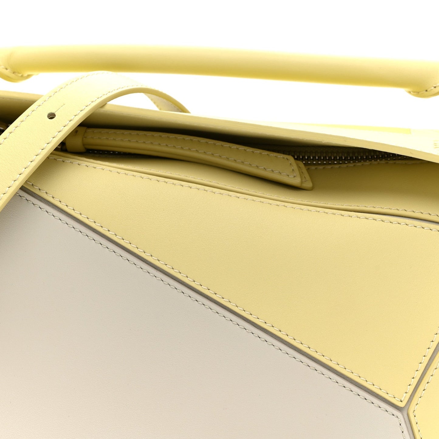 X ALBERS Nappa Calfskin Small Puzzle Bag Pale Grey Light Citrine