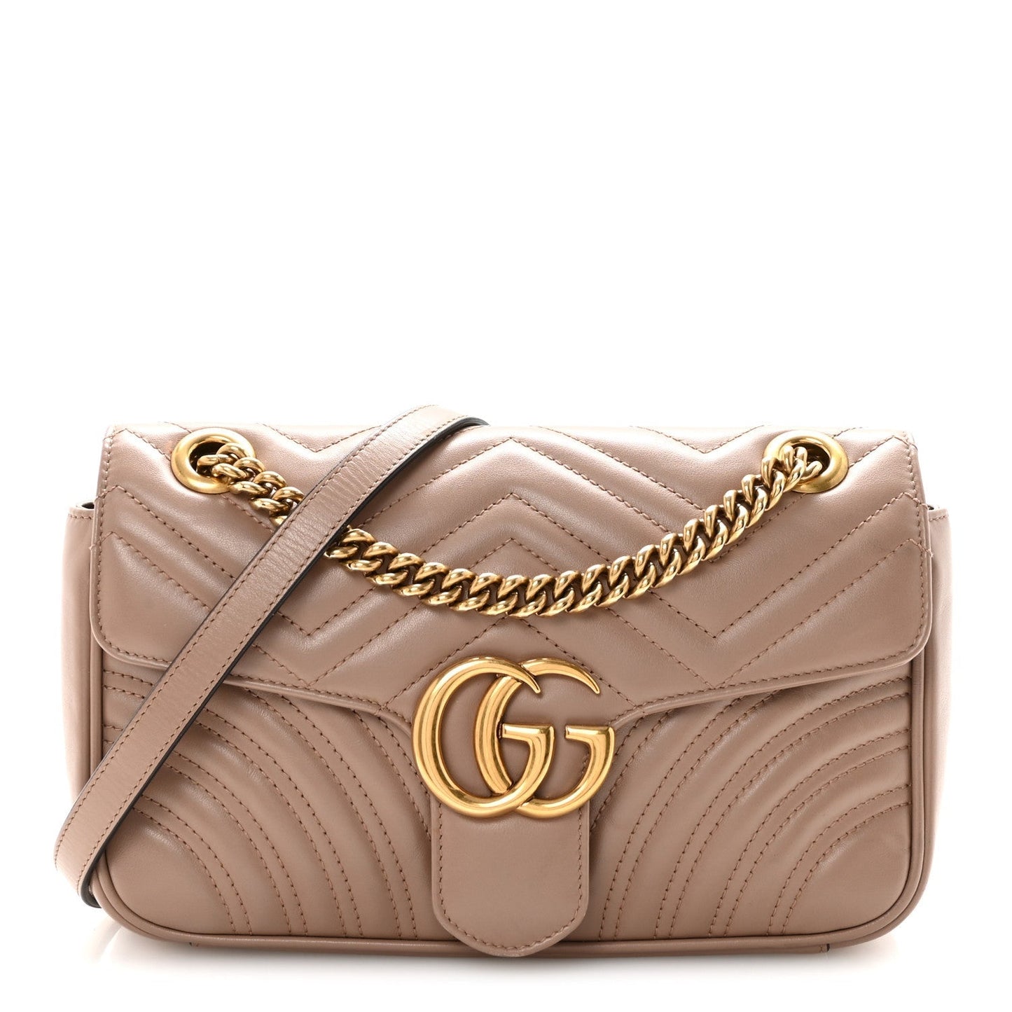 Calfskin Matelasse Small GG Marmont Shoulder Bag Porcelain Rose