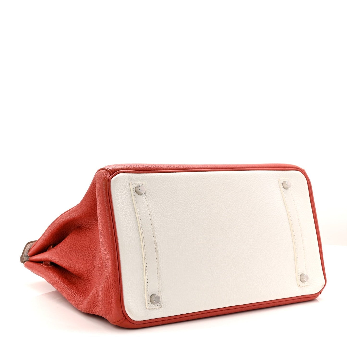 Taurillon Clemence Eclat Birkin 35 Sanguine White