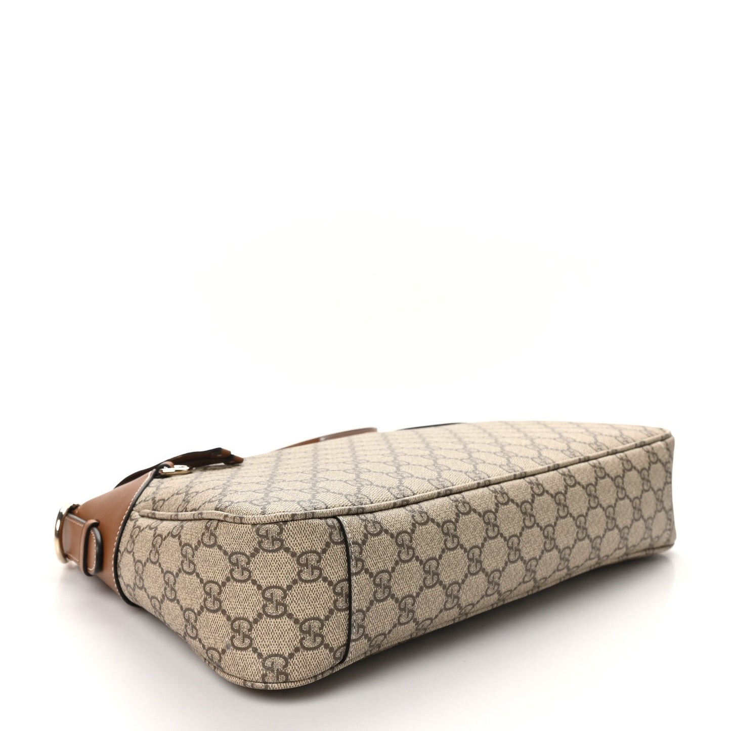 GG Supreme Monogram Emblem Medium Shoulder Bag Beige Dark Brown
