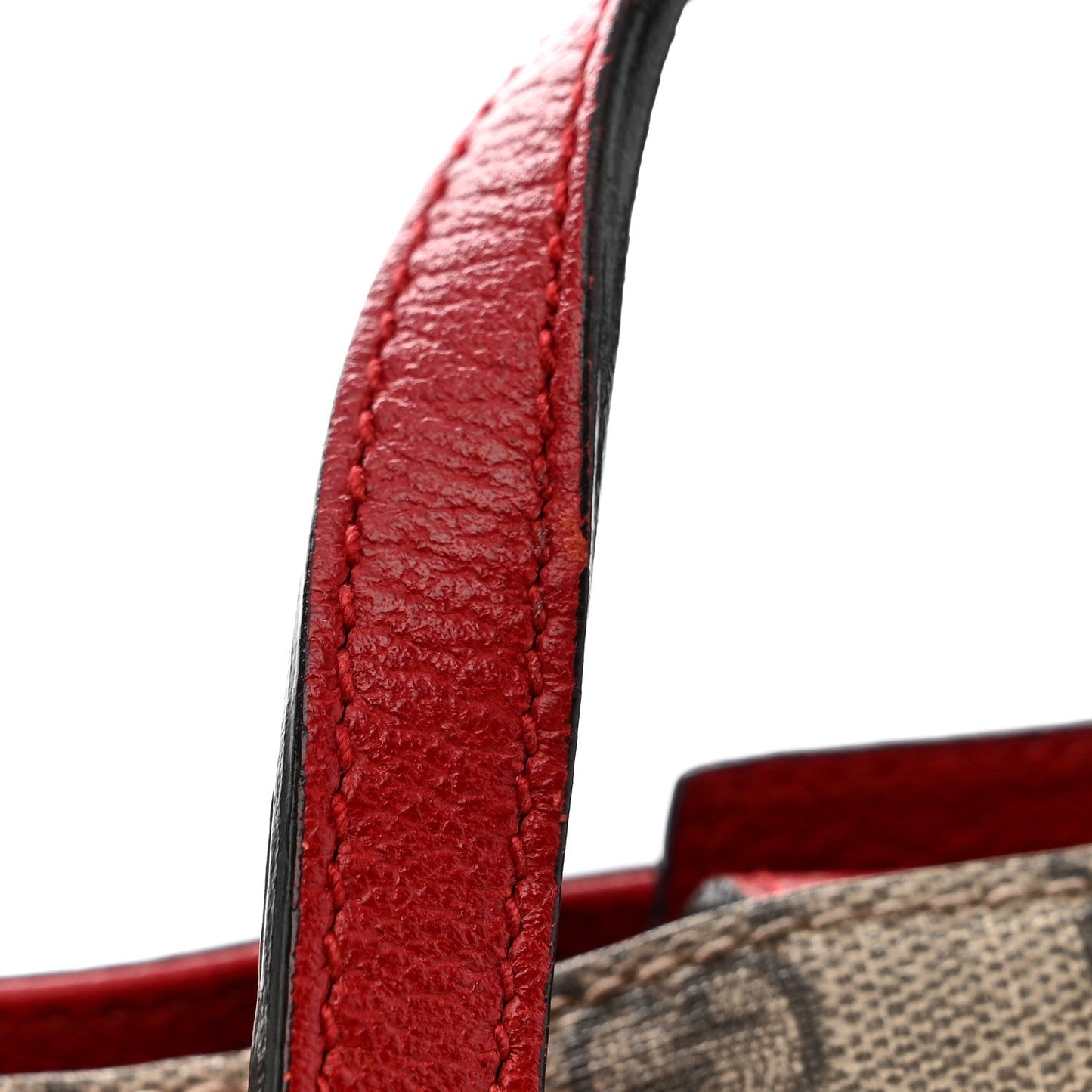Soft GG Supreme Monogram Web Bosco Patch Small Crossbody Tote Beige Malva Hibiscus Red