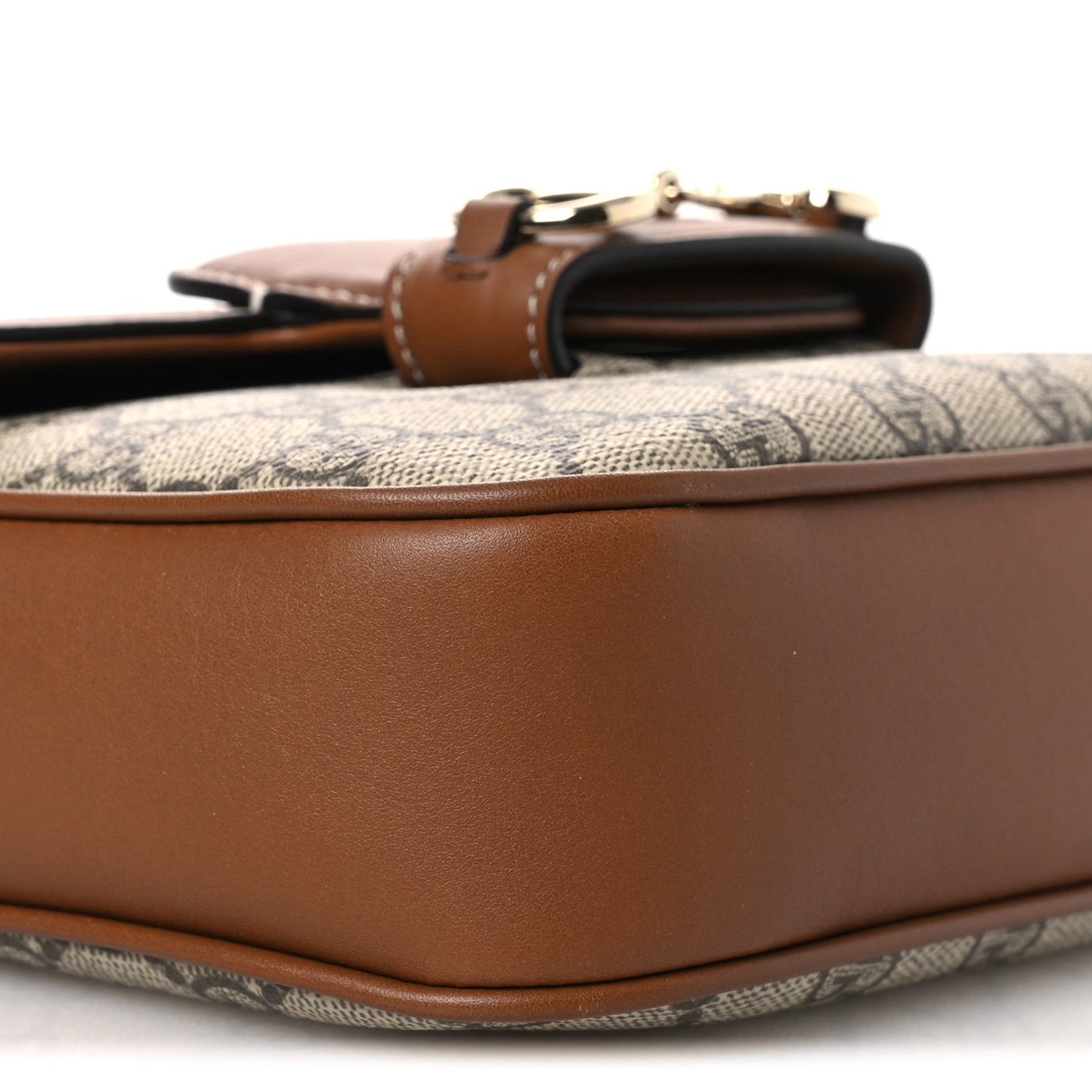 GG Supreme Monogram Duomo Lux Horsebit 1955 Soft Small Shoulder Bag Beige Ebony Sundial