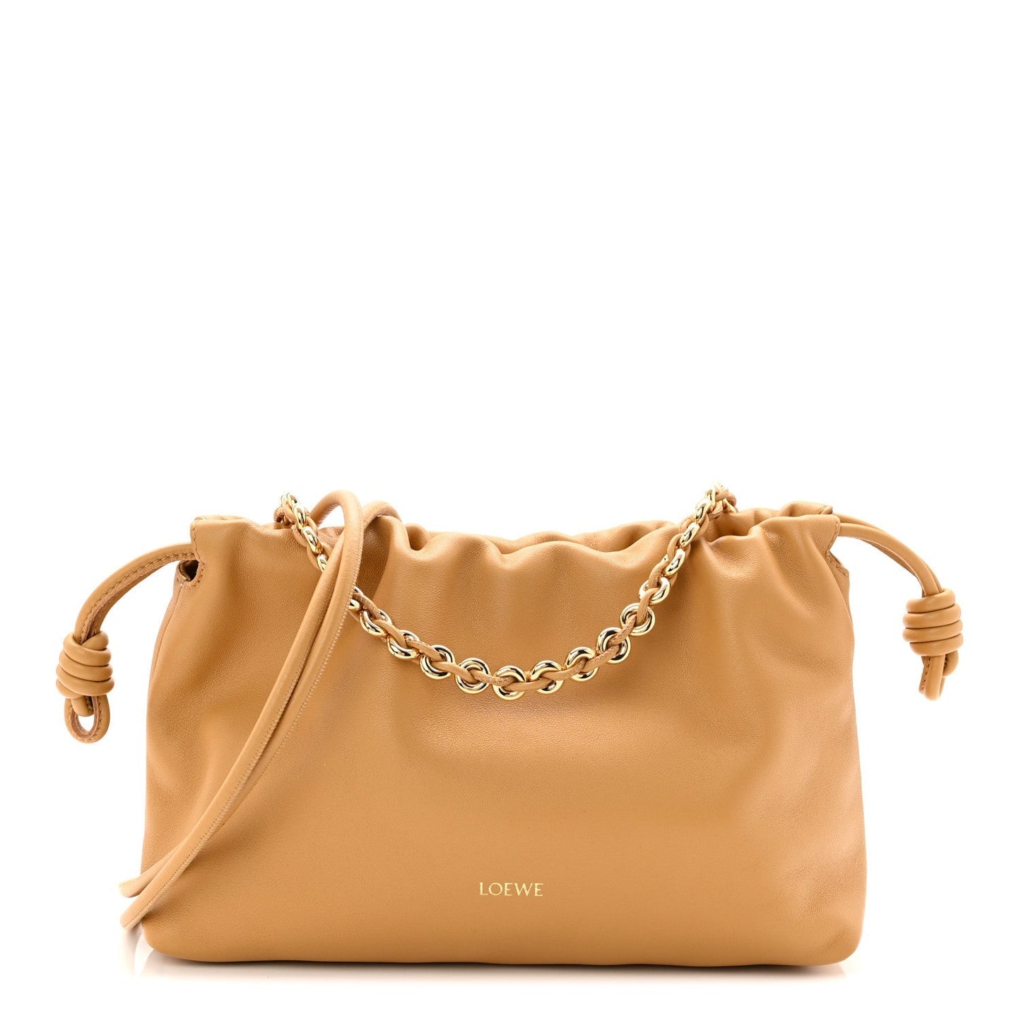 Mellow Nappa Donut Medium Chain Flamenco Knot Clutch Sahara