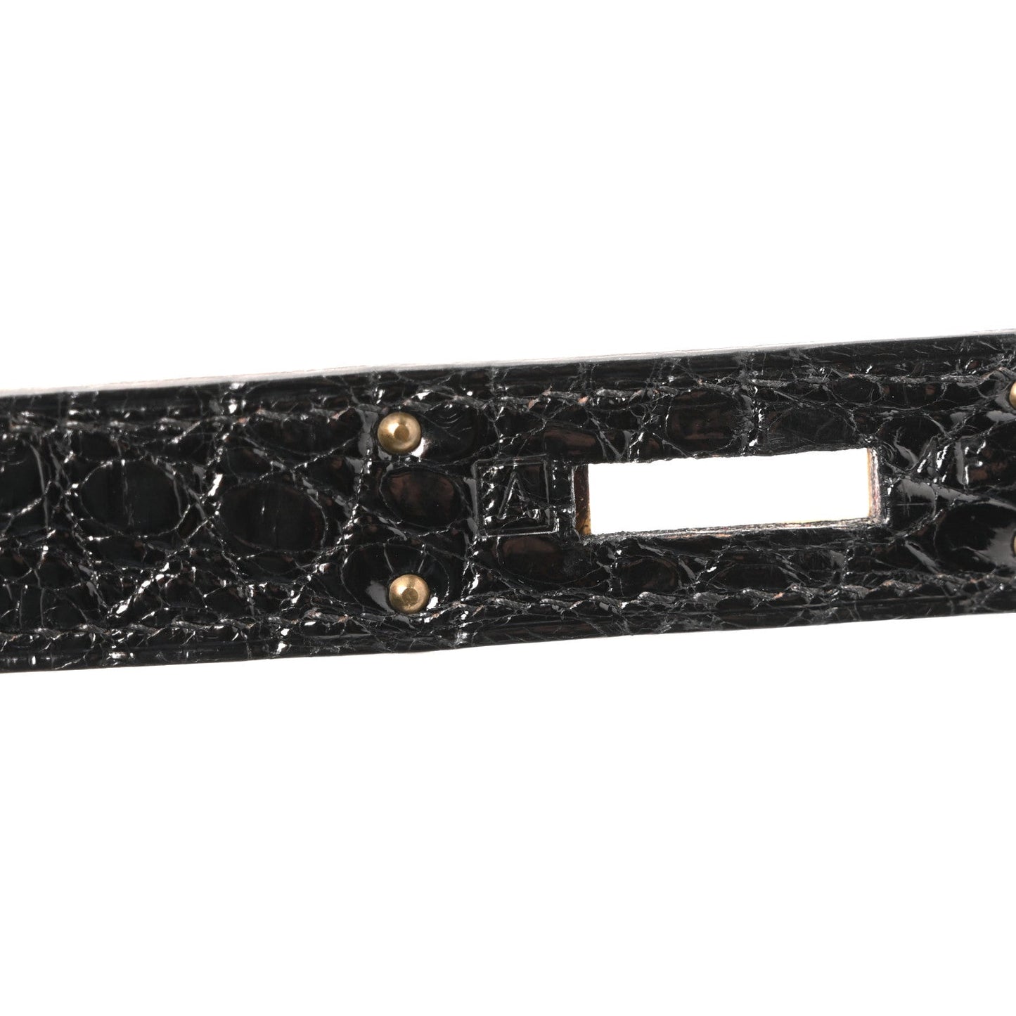 Shiny Alligator Kelly Sellier 32 Black
