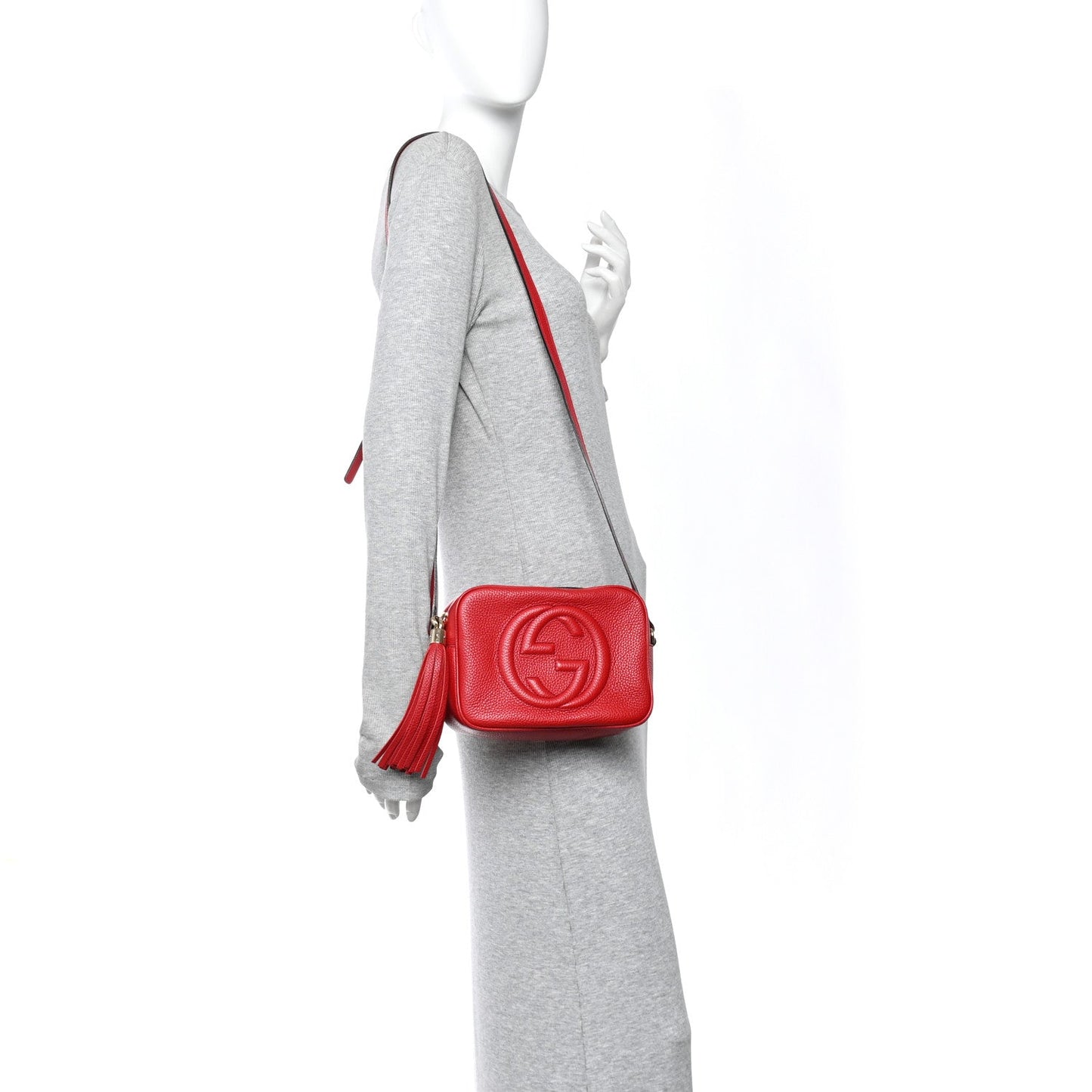 Pebbled Calfskin Small Soho Disco Bag Tabasco Red