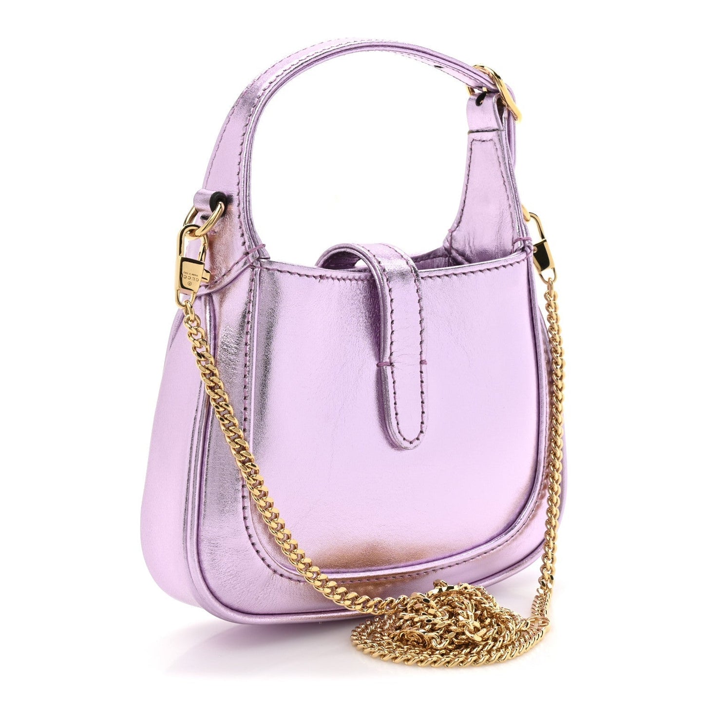 Laminated Nappa Nano Jackie 1961 Hobo Metallic Rosa