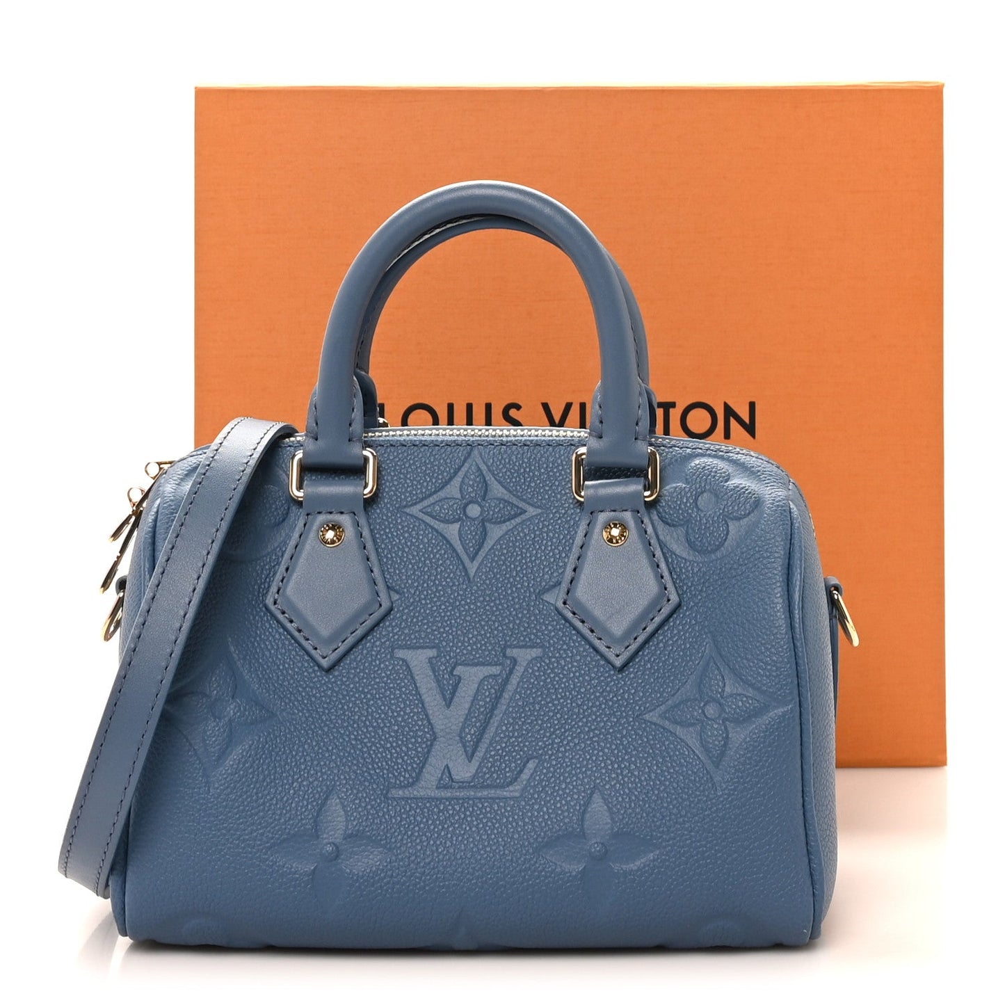 Metallic Empreinte Monogram Giant Speedy Bandouliere 20 Navy Nacre