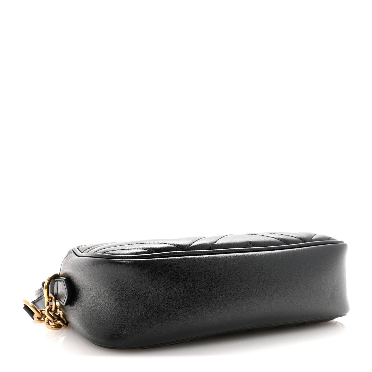 Calfskin Matelasse Small GG Marmont Chain Shoulder Bag Black