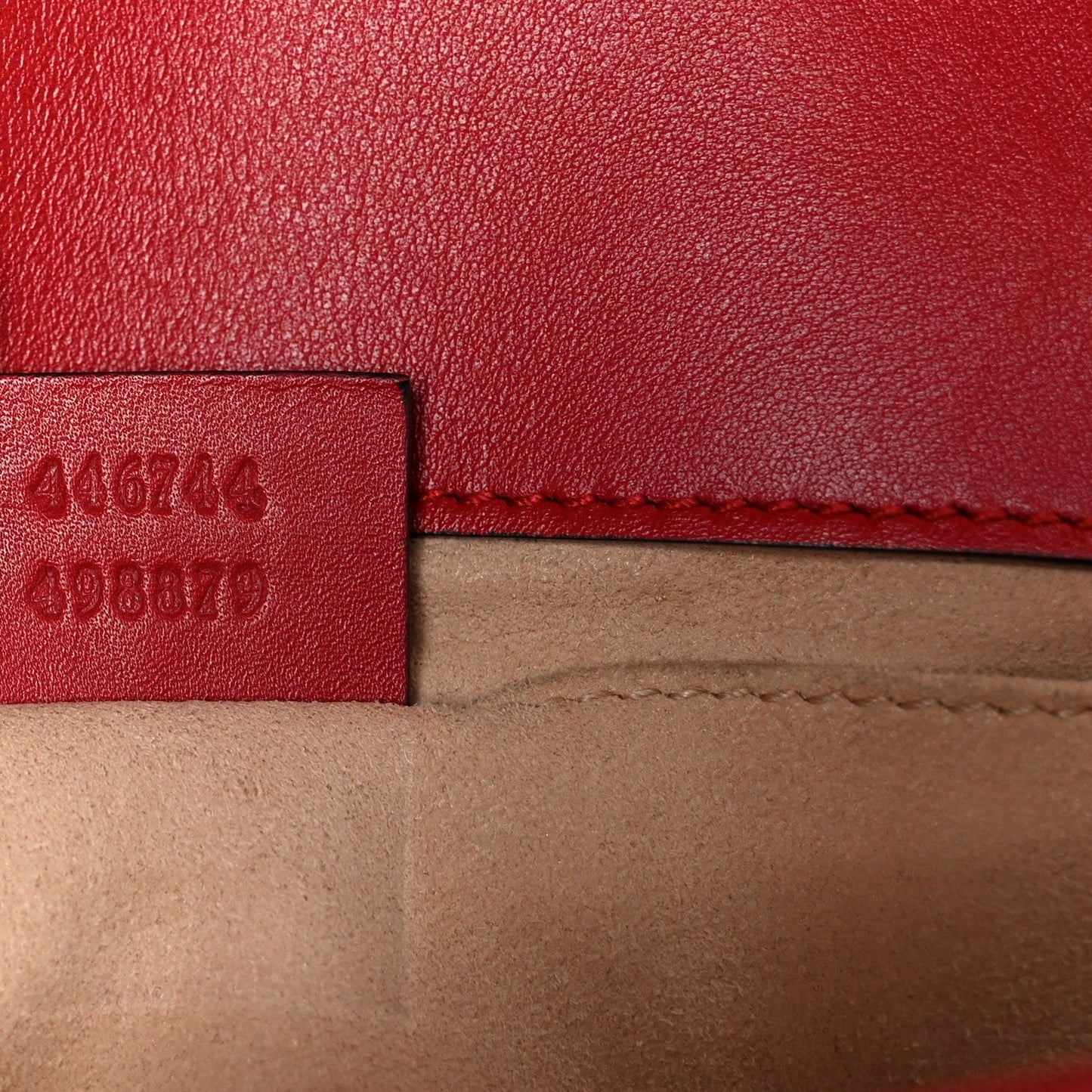 Calfskin Matelasse Mini GG Marmont Shoulder Bag Hibiscus Red