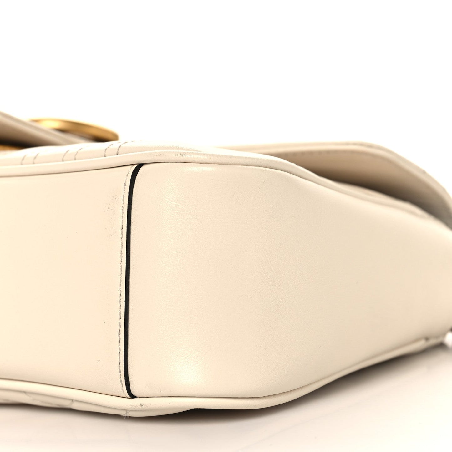 Calfskin Matelasse Small GG Marmont Shoulder Bag White