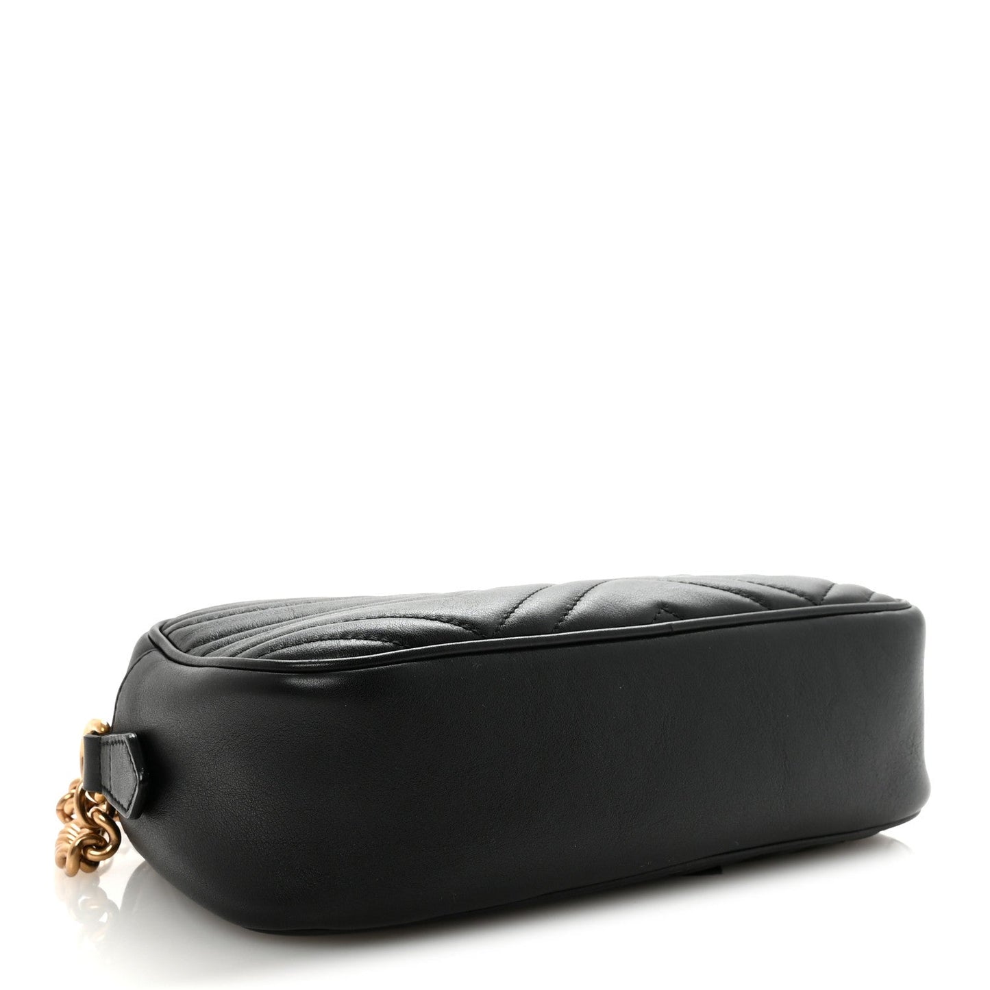 Calfskin Matelasse Small GG Marmont Chain Shoulder Bag Black