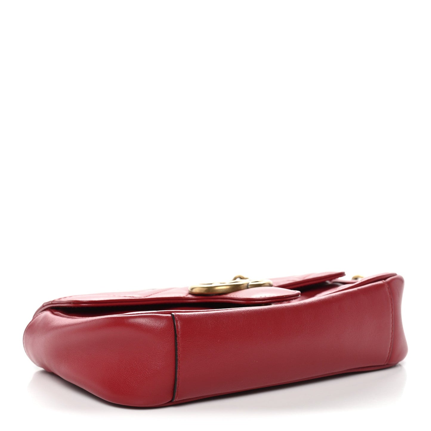 Calfskin Matelasse Mini GG Marmont Shoulder Bag Hibiscus Red