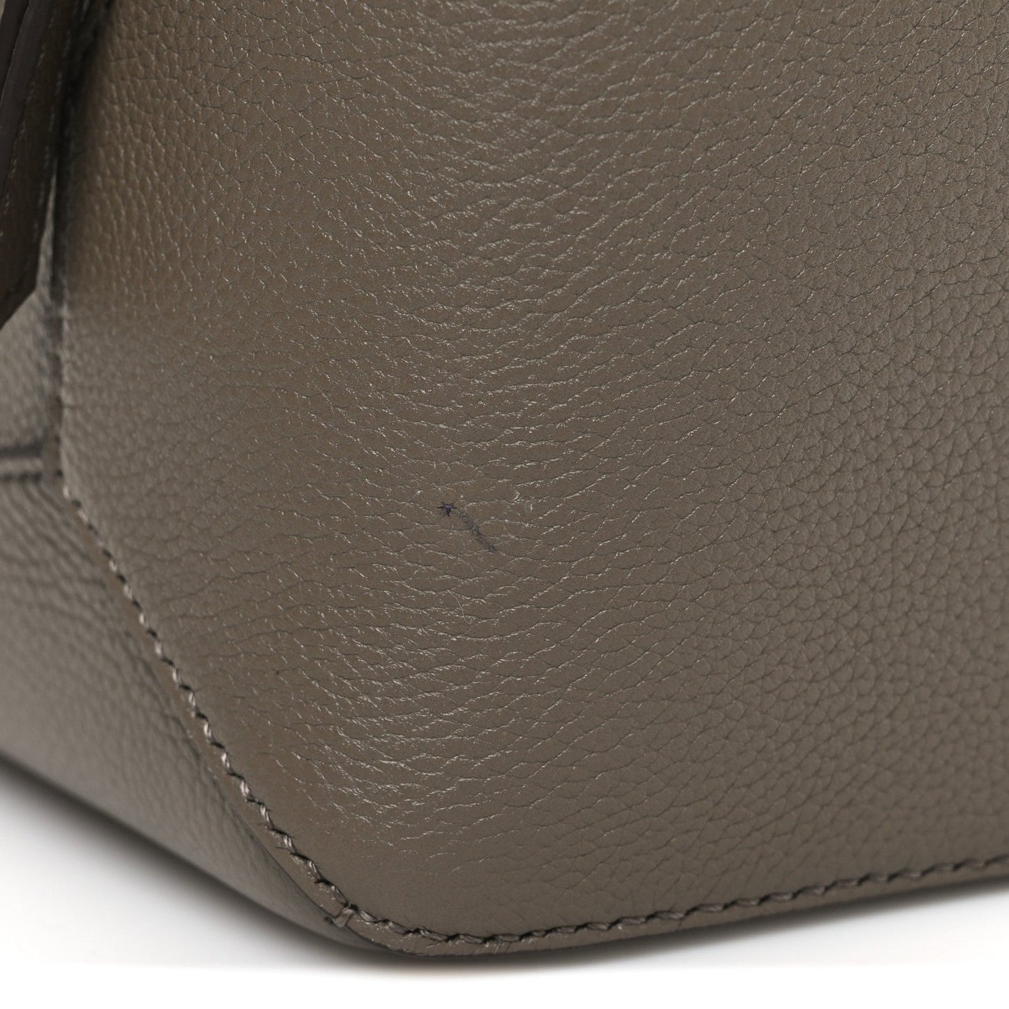 Soft Grained Small Puzzle Edge Bag Taupe