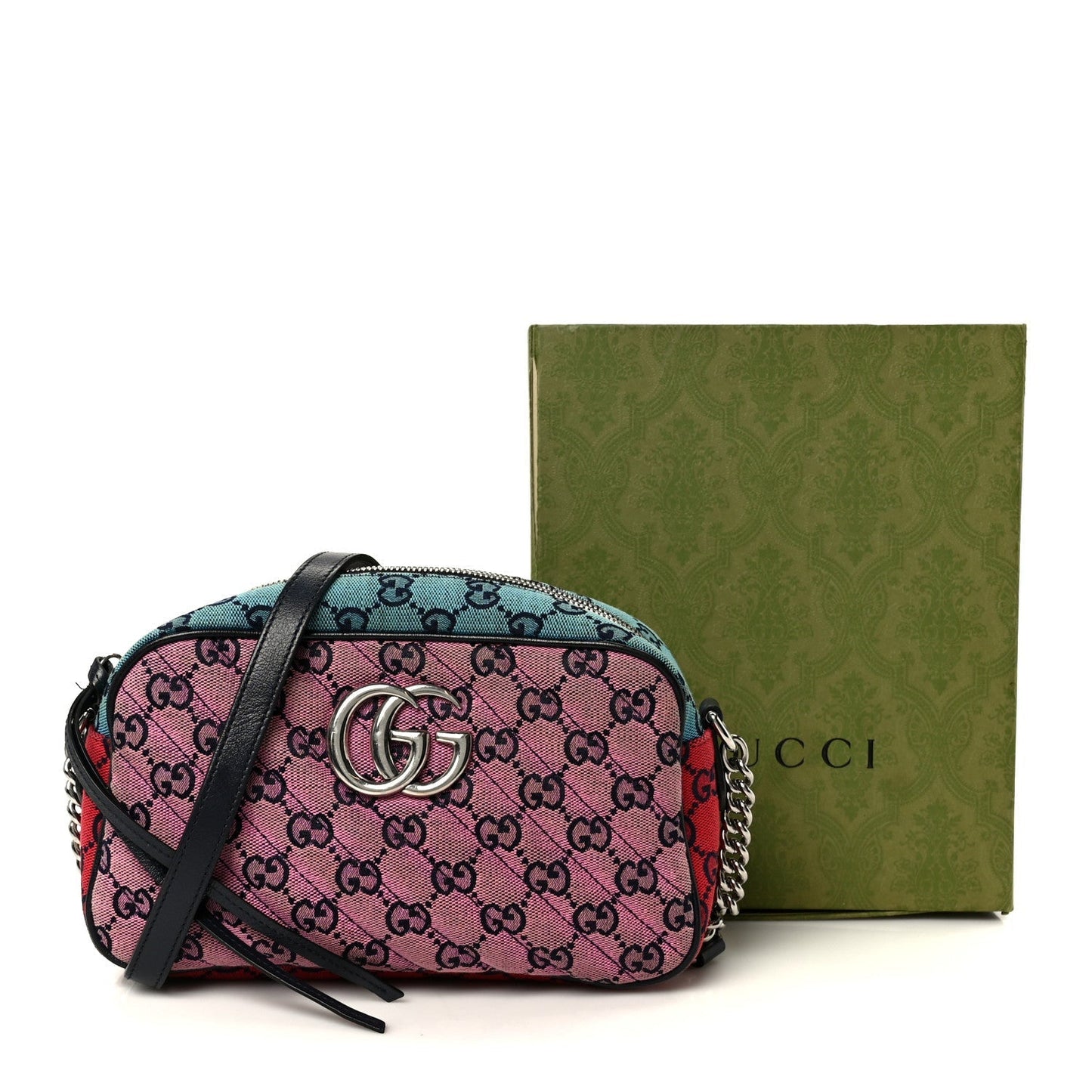 Monogram Multicolor Matelasse Diagonal Small GG Marmont Chain Shoulder Bag Pink Blue Green Red Light Blue