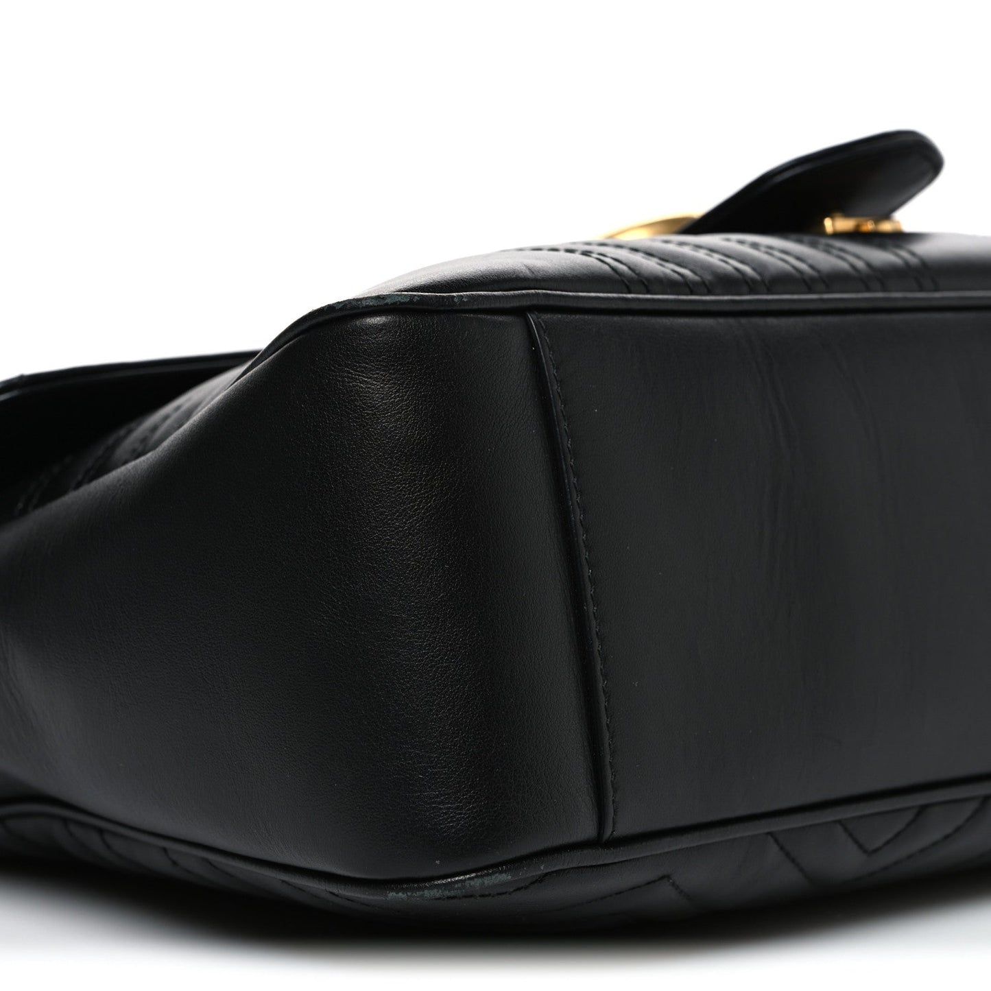 Calfskin Matelasse Medium GG Marmont Shoulder Bag Black