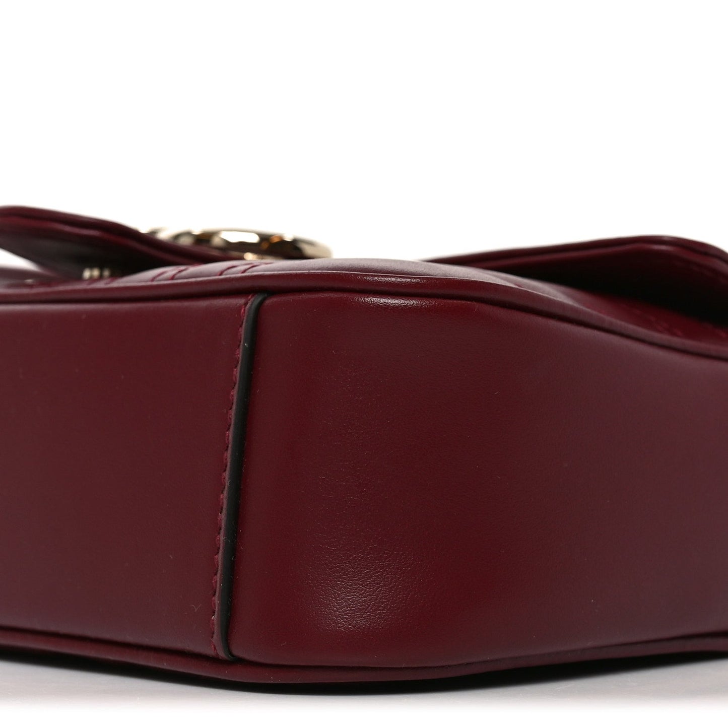 Calfskin Matelasse Mini GG Marmont Shoulder Bag Rosso Ancora