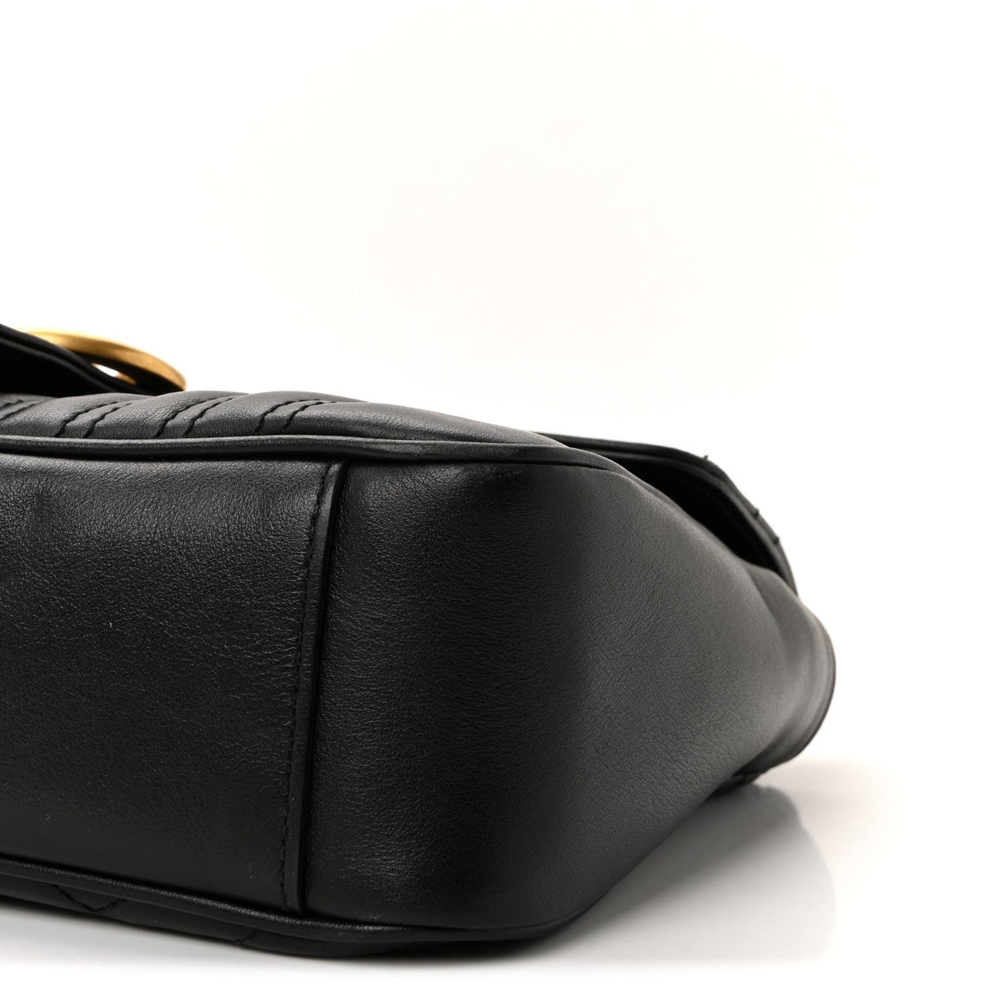 Calfskin Matelasse Small GG Marmont Shoulder Bag Black