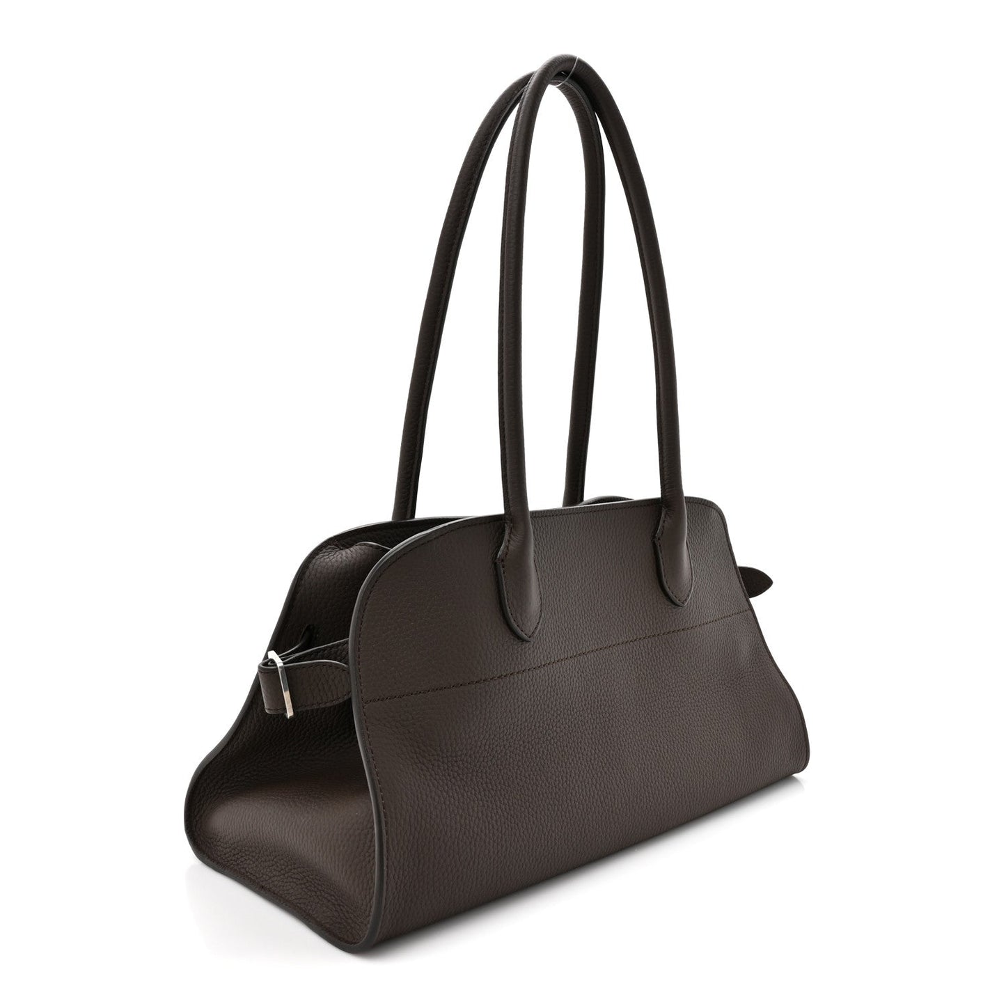 Grained Calfskin Margaux Shoulder 12 Deep Brown