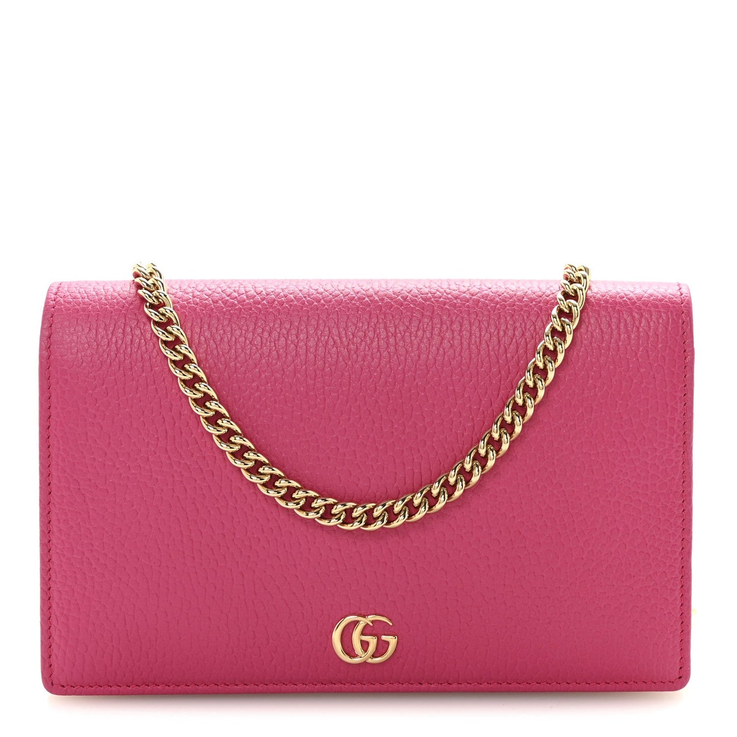 Dollar Calfskin Mini GG Marmont Chain Wallet Box Pink