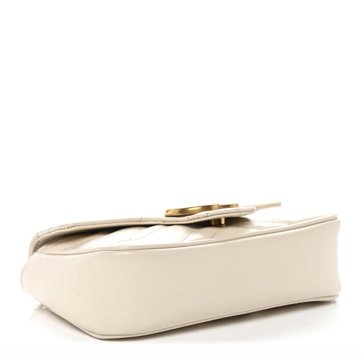 Calfskin Matelasse Super Mini GG Marmont Shoulder Bag White