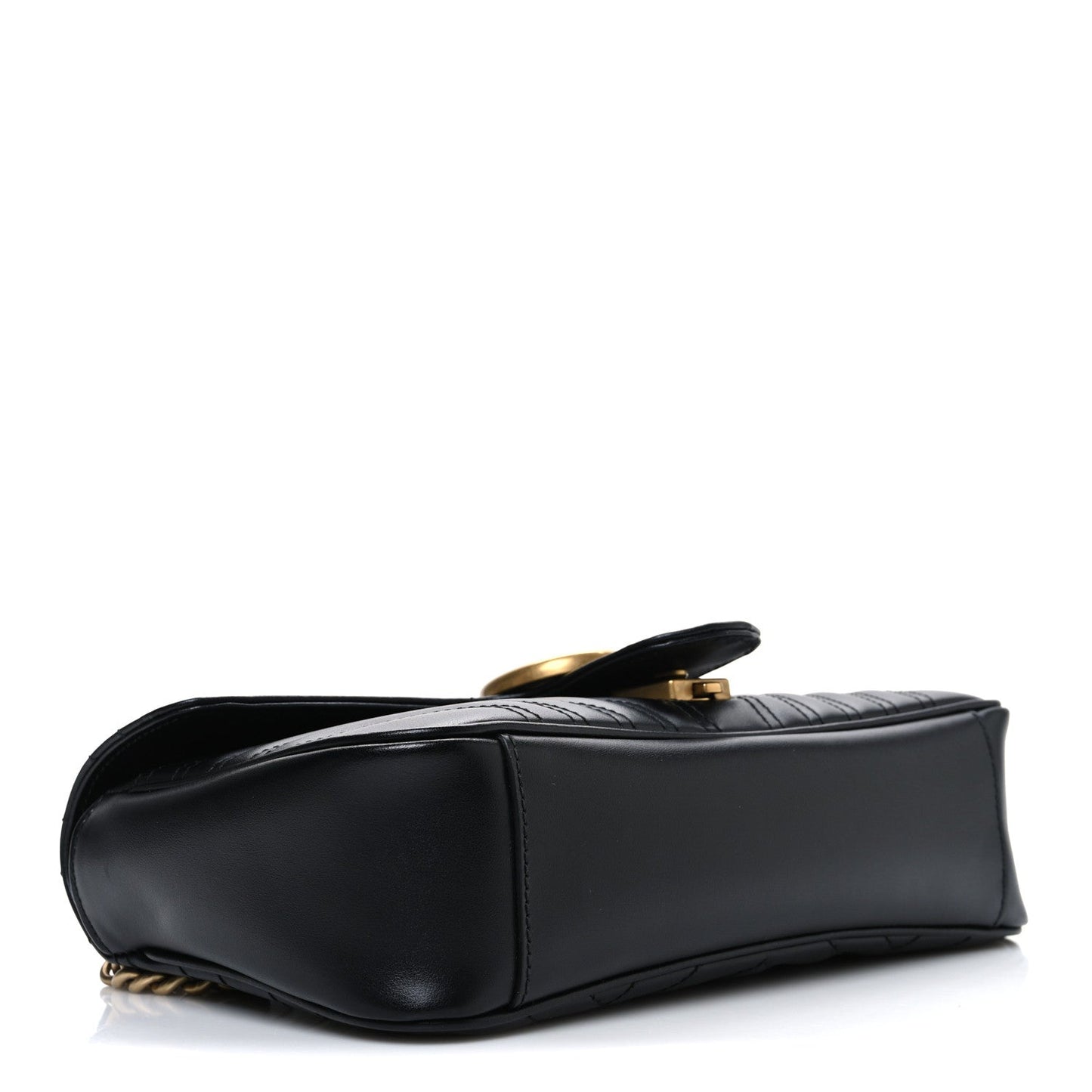 Calfskin Matelasse Small GG Marmont Shoulder Bag Black