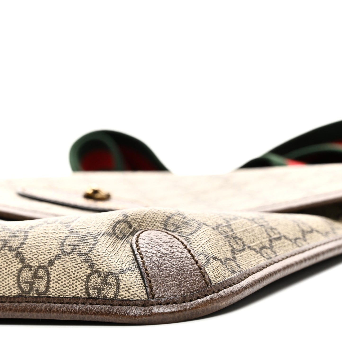 GG Supreme Monogram Web Medium Neo Vintage Flap Messenger Bag Beige New Acero