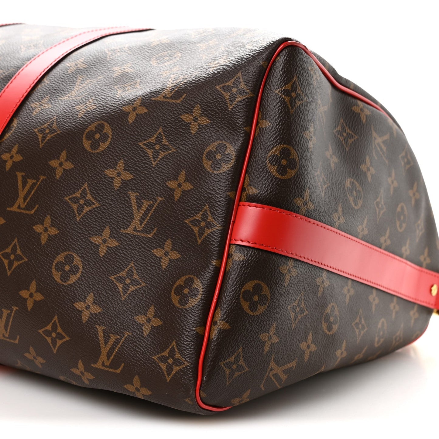 Calfskin Monogram Keepall Bandouliere 50 Coquelicot