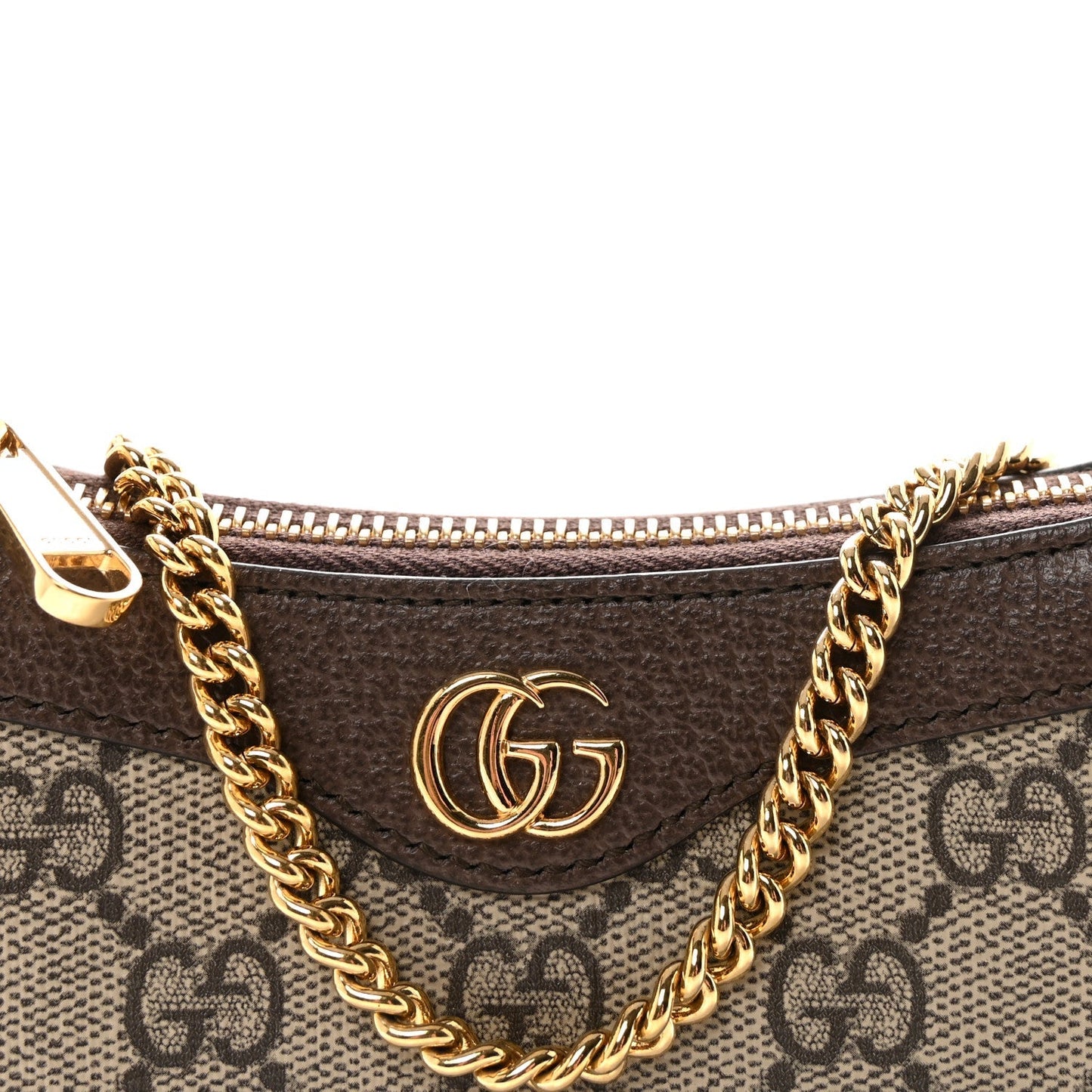 GG Supreme Monogram Textured Dollar Calfskin Mini Ophidia Chain Bag Beige Ebony