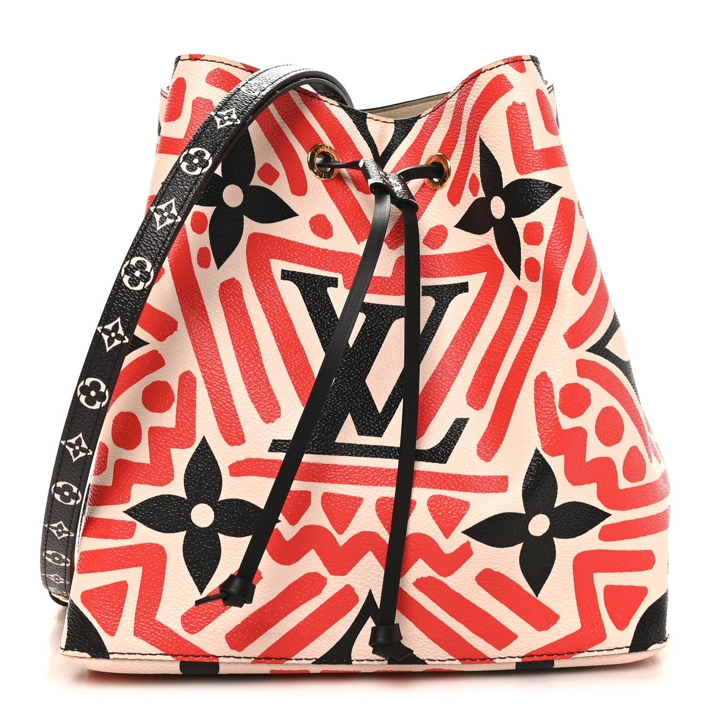 Monogram Giant Crafty NeoNoe MM Creme Rouge Black