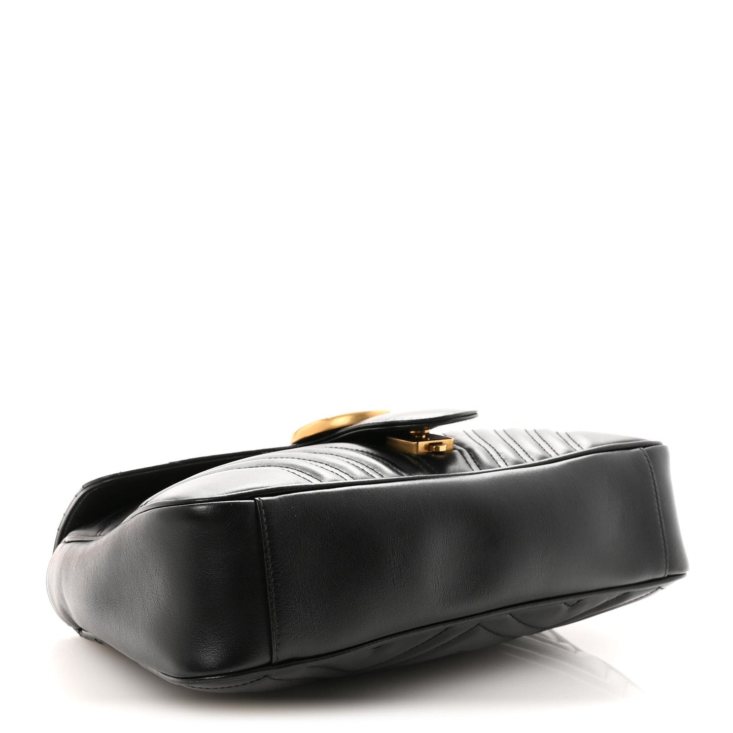 Calfskin Matelasse Medium GG Marmont Shoulder Bag Black