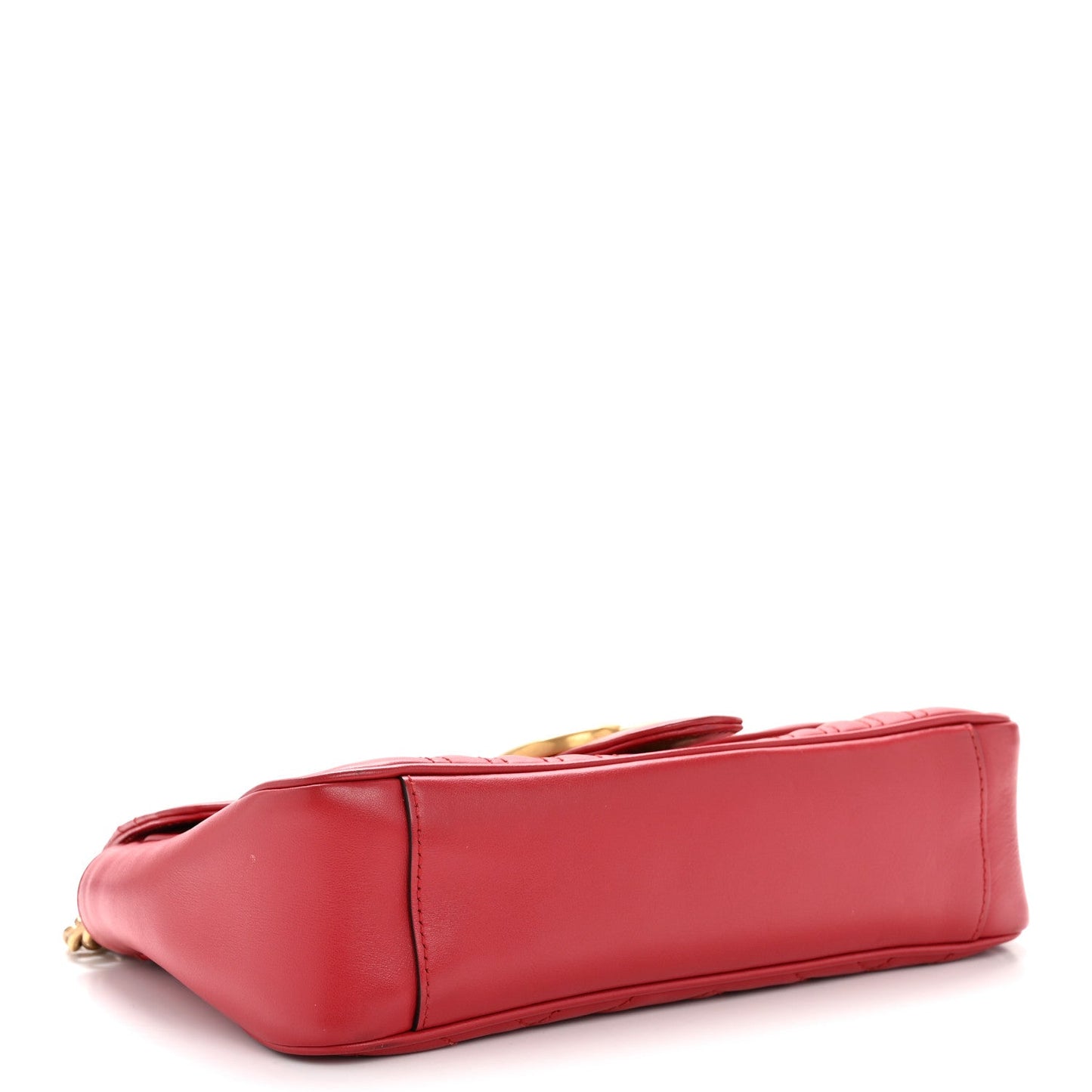Calfskin Matelasse Small GG Marmont Shoulder Bag Hibiscus Red