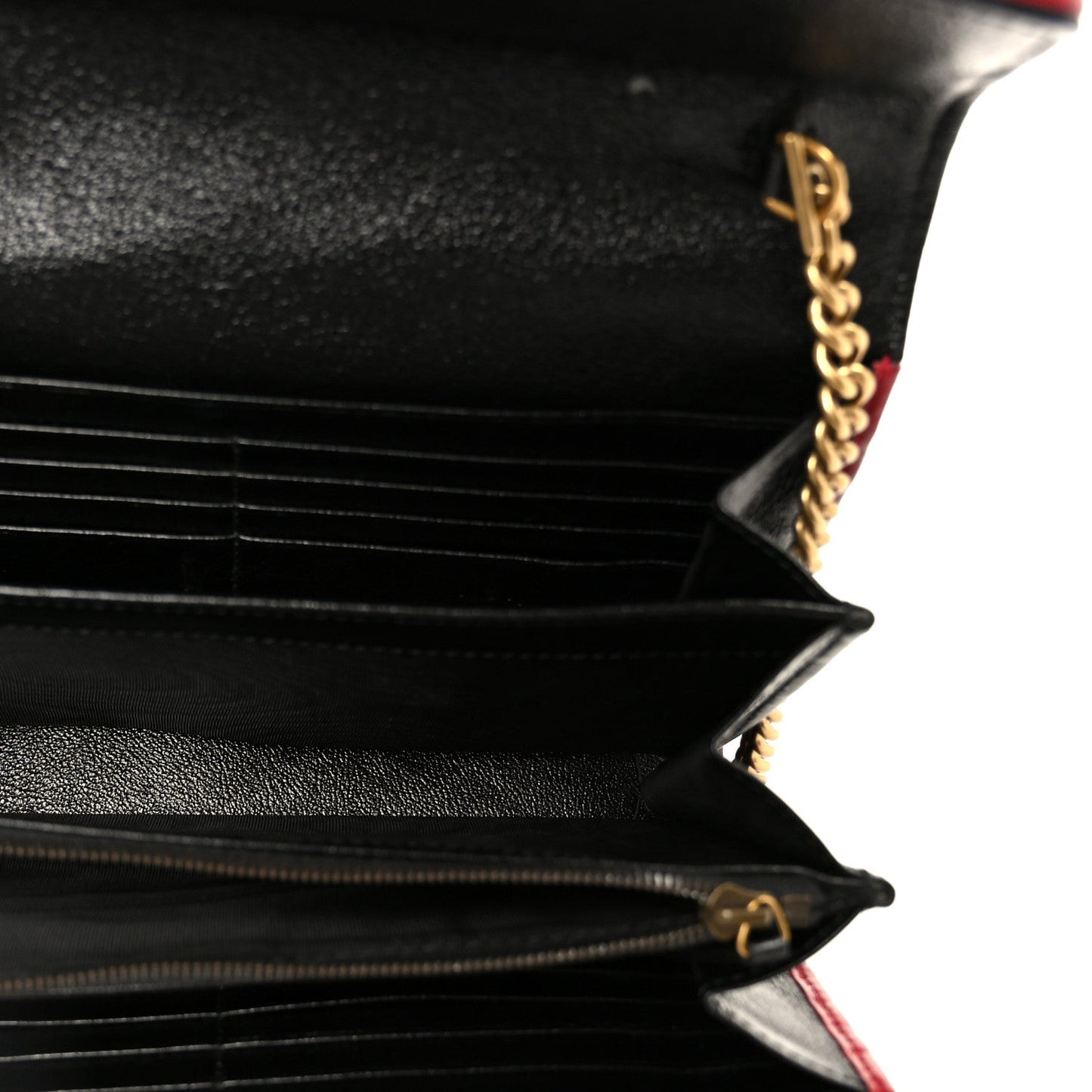Azalea Calfskin Matelasse Diagonal Patchwork Torchon GG Marmont Chain Wallet Black Beige Romantic Cerise
