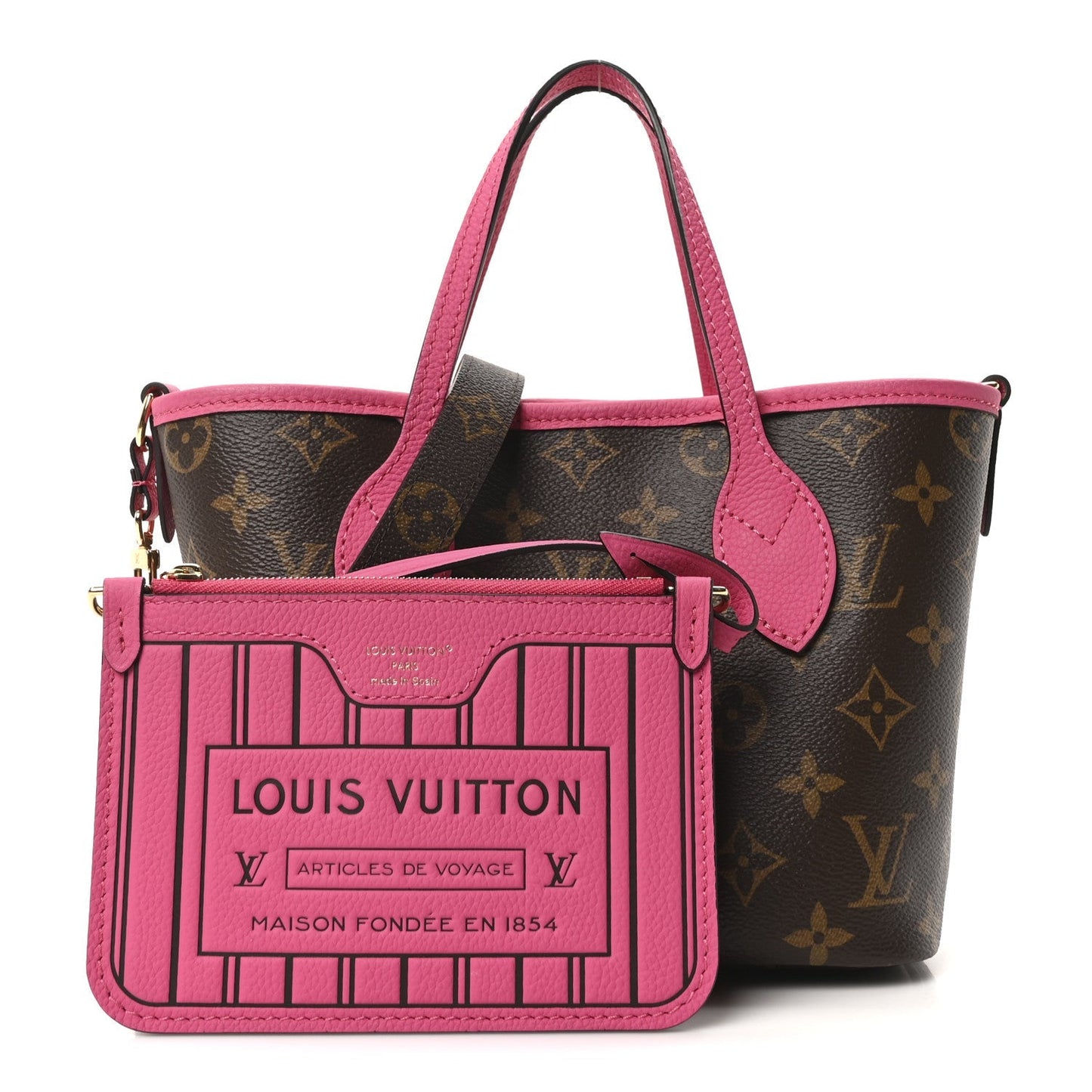 Monogram Neverfull Inside Out Bandouliere BB Rose Pondichery