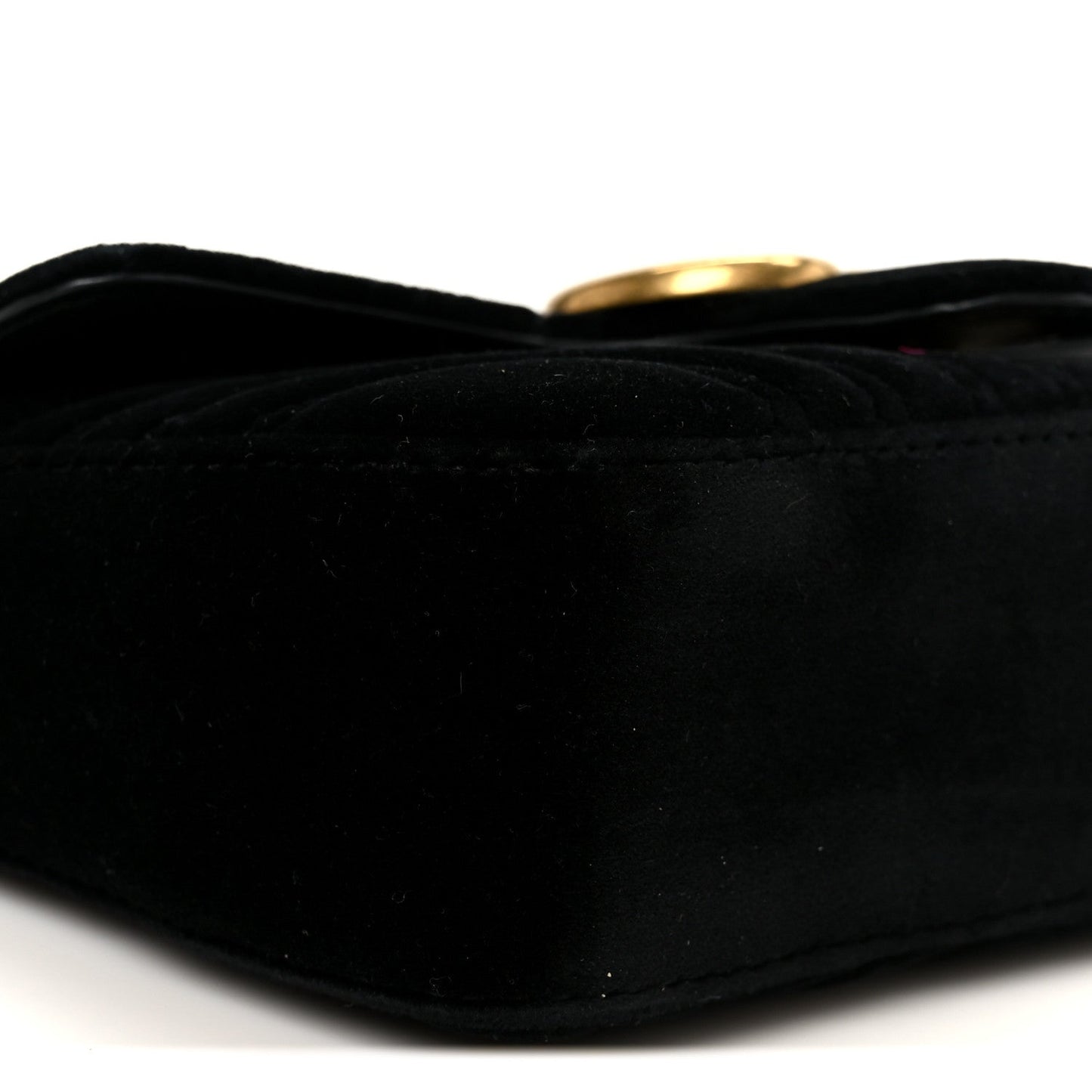 Velvet Matelasse Mini GG Marmont Shoulder Bag  Black